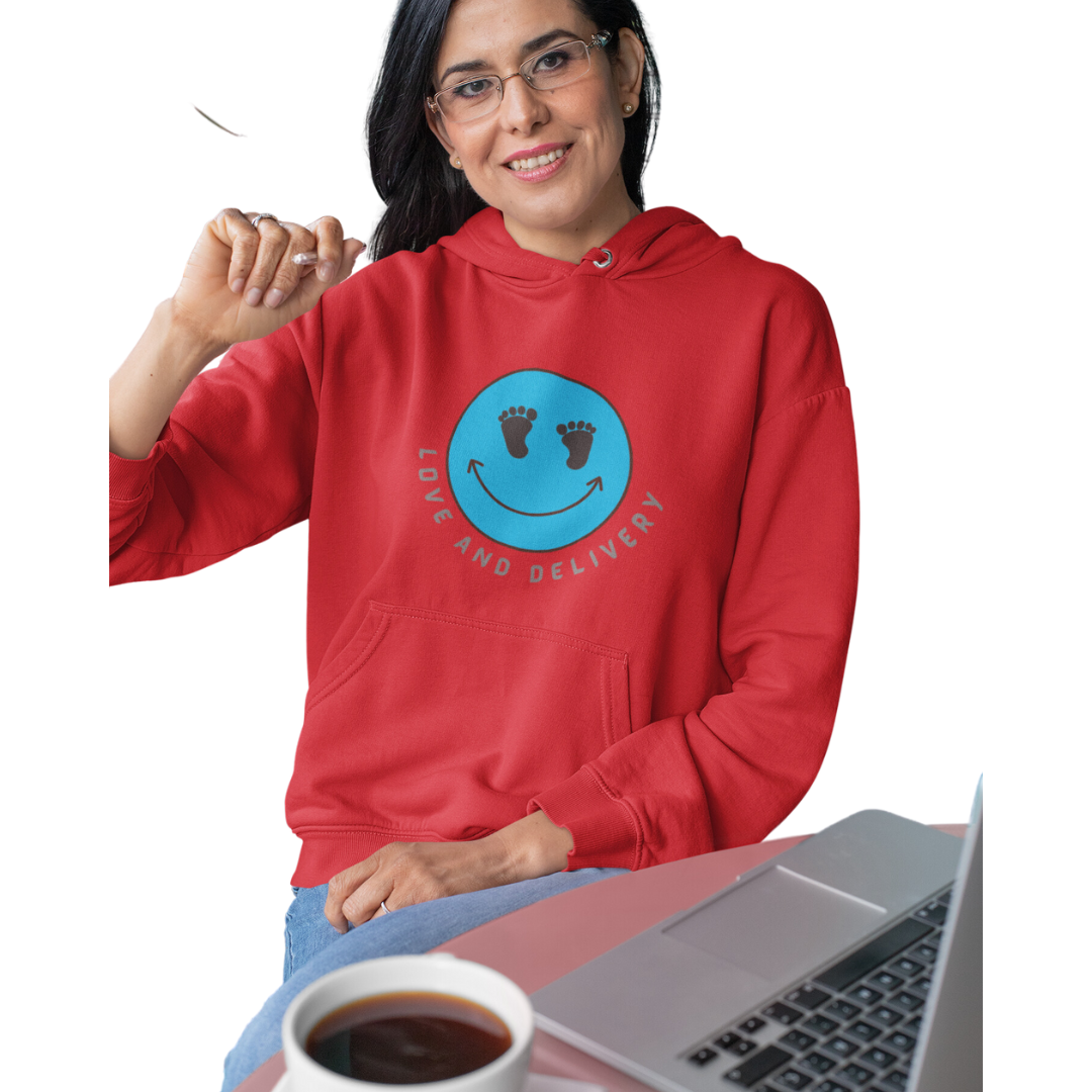 L AND D NURSE LOVE AND DELIVERY HOODED SWEATSHIRT GIFT FOR L & D NURSE