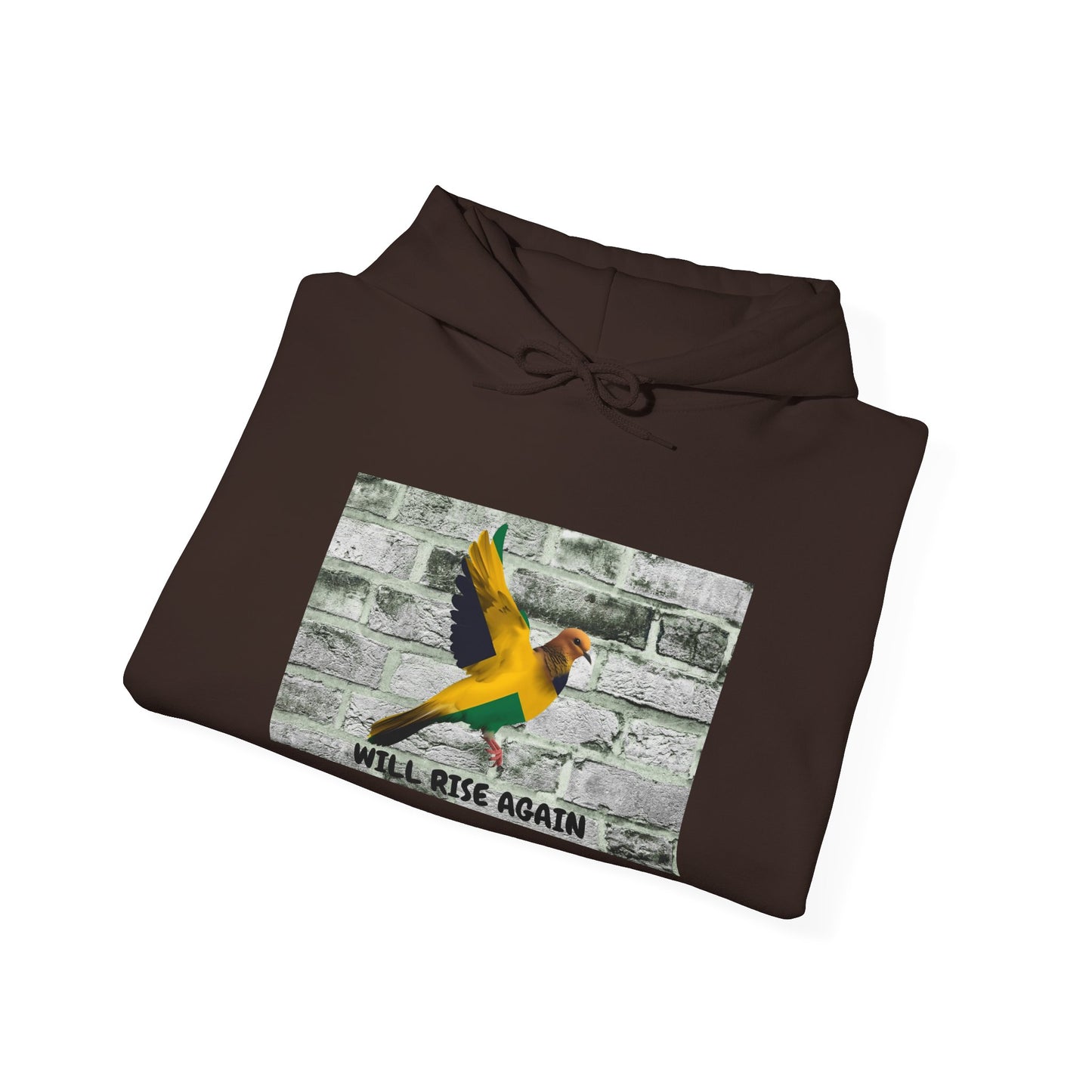 Rise Again Jamaican Flag Bird Graphic Hooded Sweatshirt