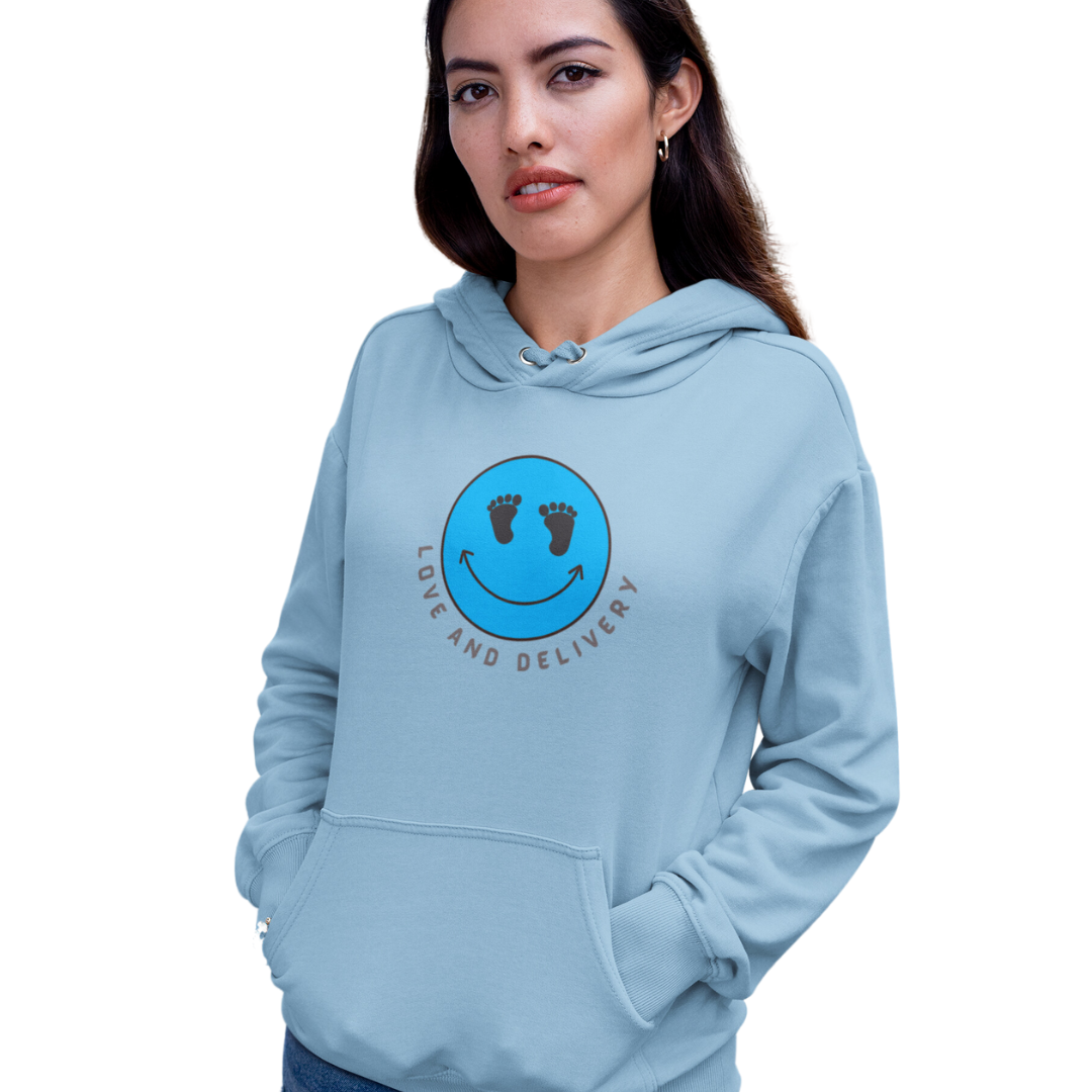 L AND D NURSE LOVE AND DELIVERY HOODED SWEATSHIRT GIFT FOR L & D NURSE