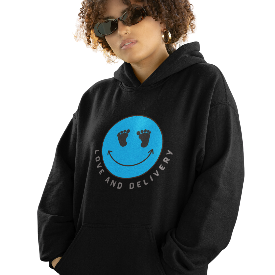 L AND D NURSE LOVE AND DELIVERY HOODED SWEATSHIRT GIFT FOR L & D NURSE