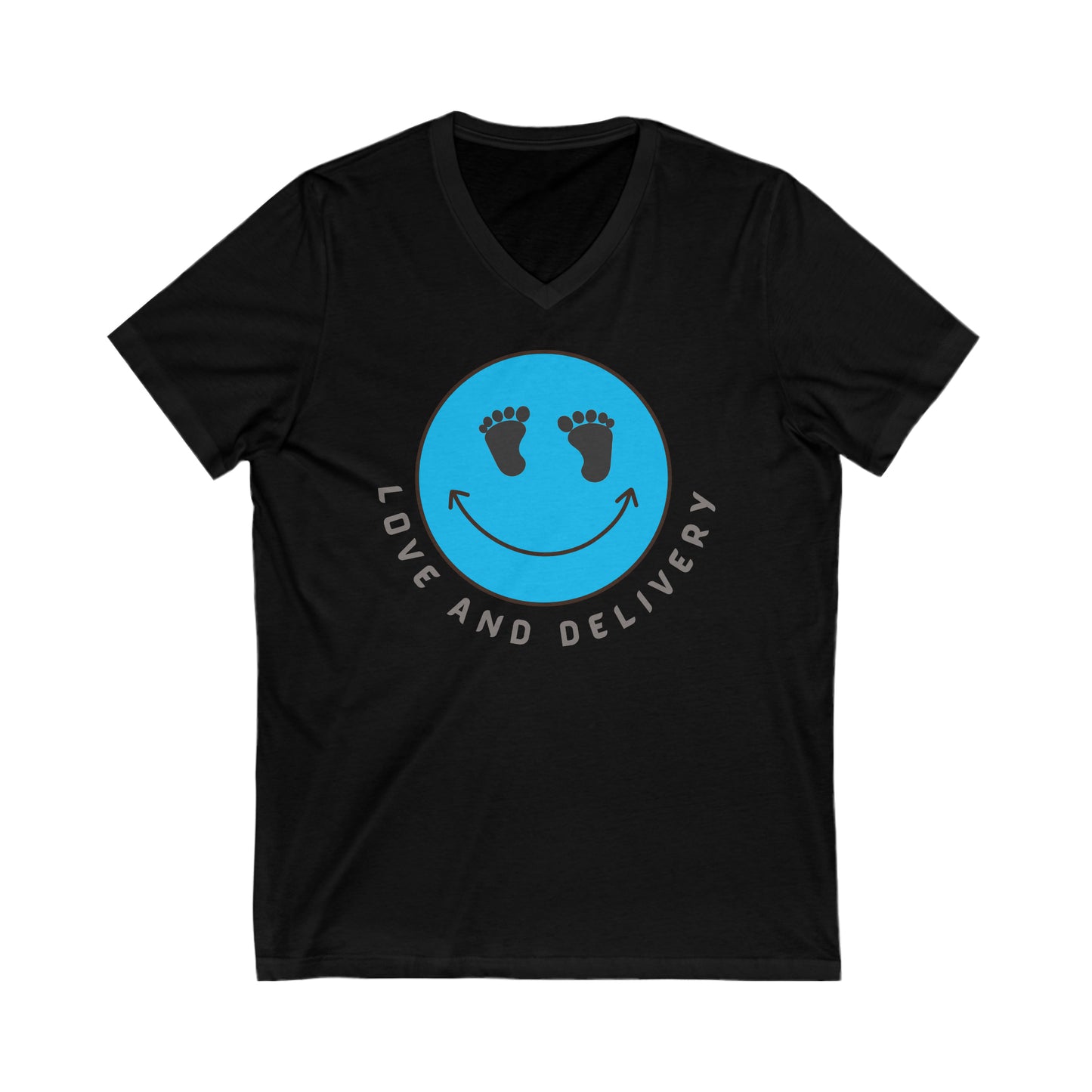 UNISEX V NECK LOVE AND DELIVERY T SHIRT GIFT FOR L & D NURSE