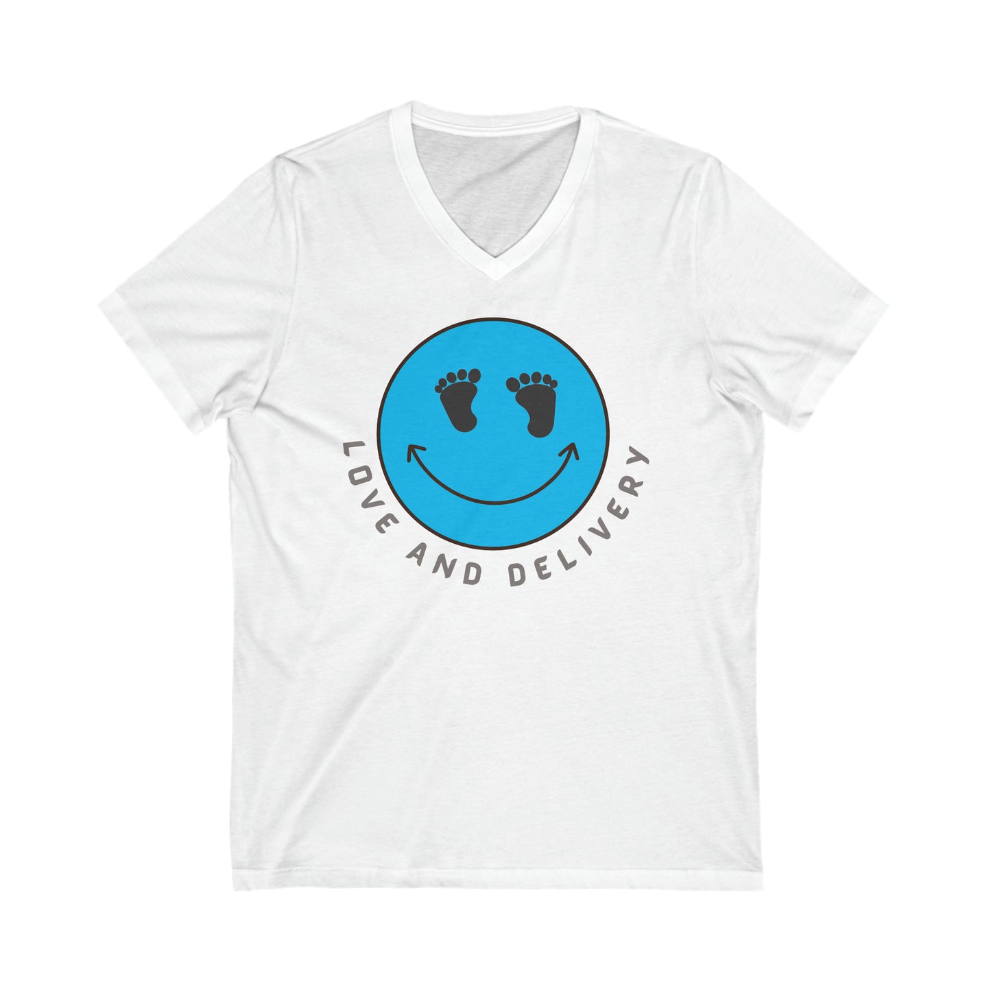 UNISEX V NECK LOVE AND DELIVERY T SHIRT GIFT FOR L & D NURSE