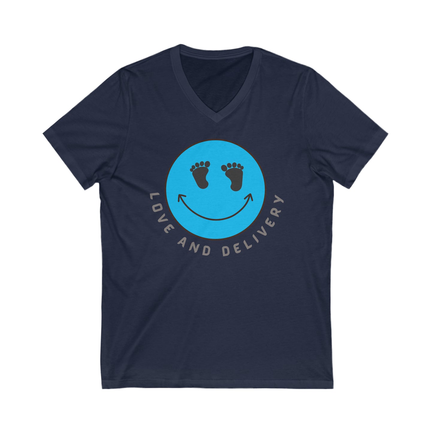 UNISEX V NECK LOVE AND DELIVERY T SHIRT GIFT FOR L & D NURSE