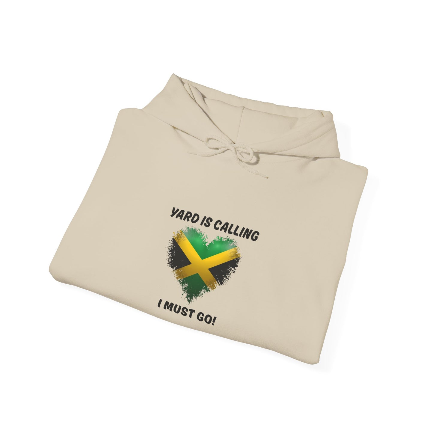Jamaica Flag Heart Hoodie "Yard Is Calling, I Must Go" Pullover