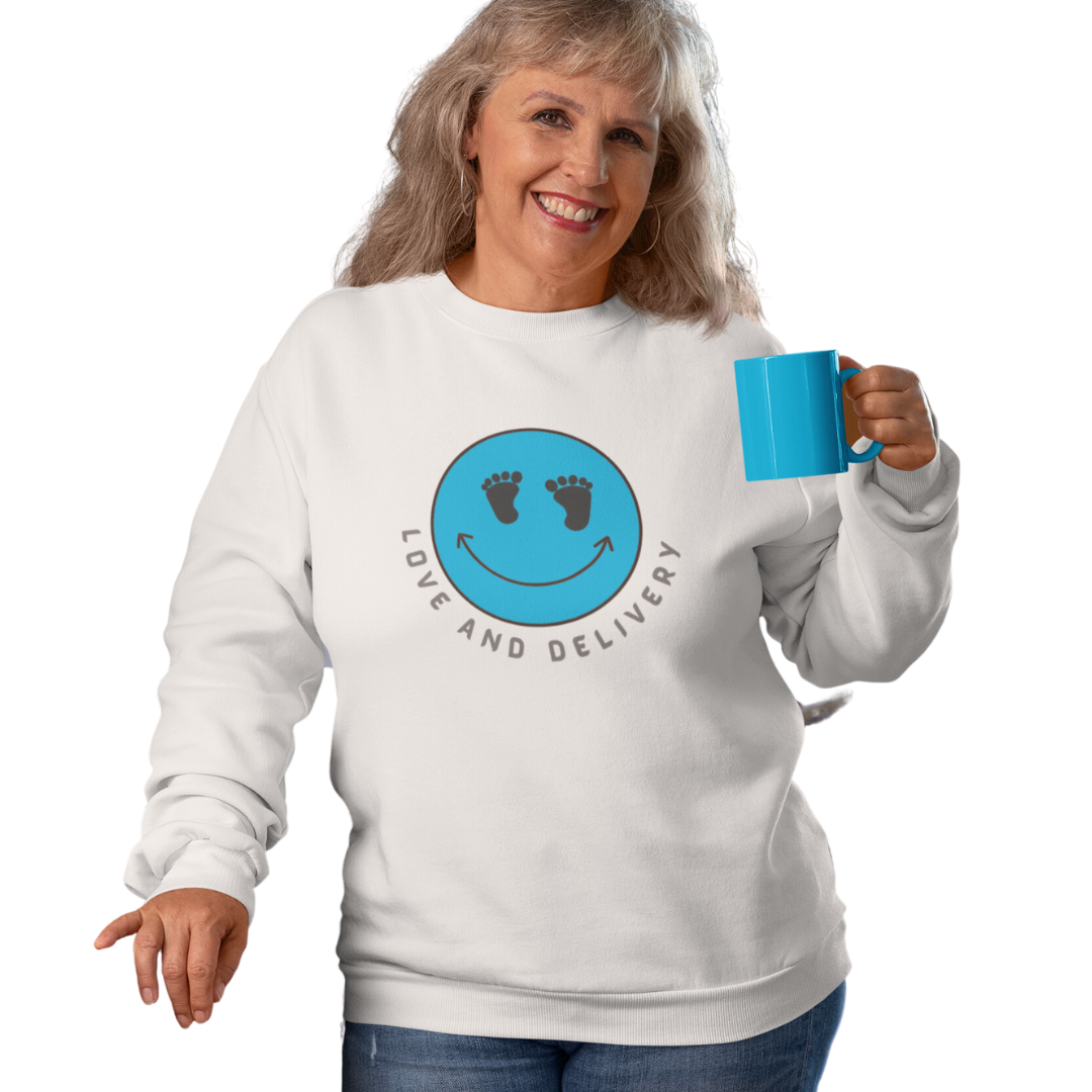 UNISEX LOVE AND DELIVERY CREWNECK SWEATSHIRT GIFT FOR L AND D NURSES