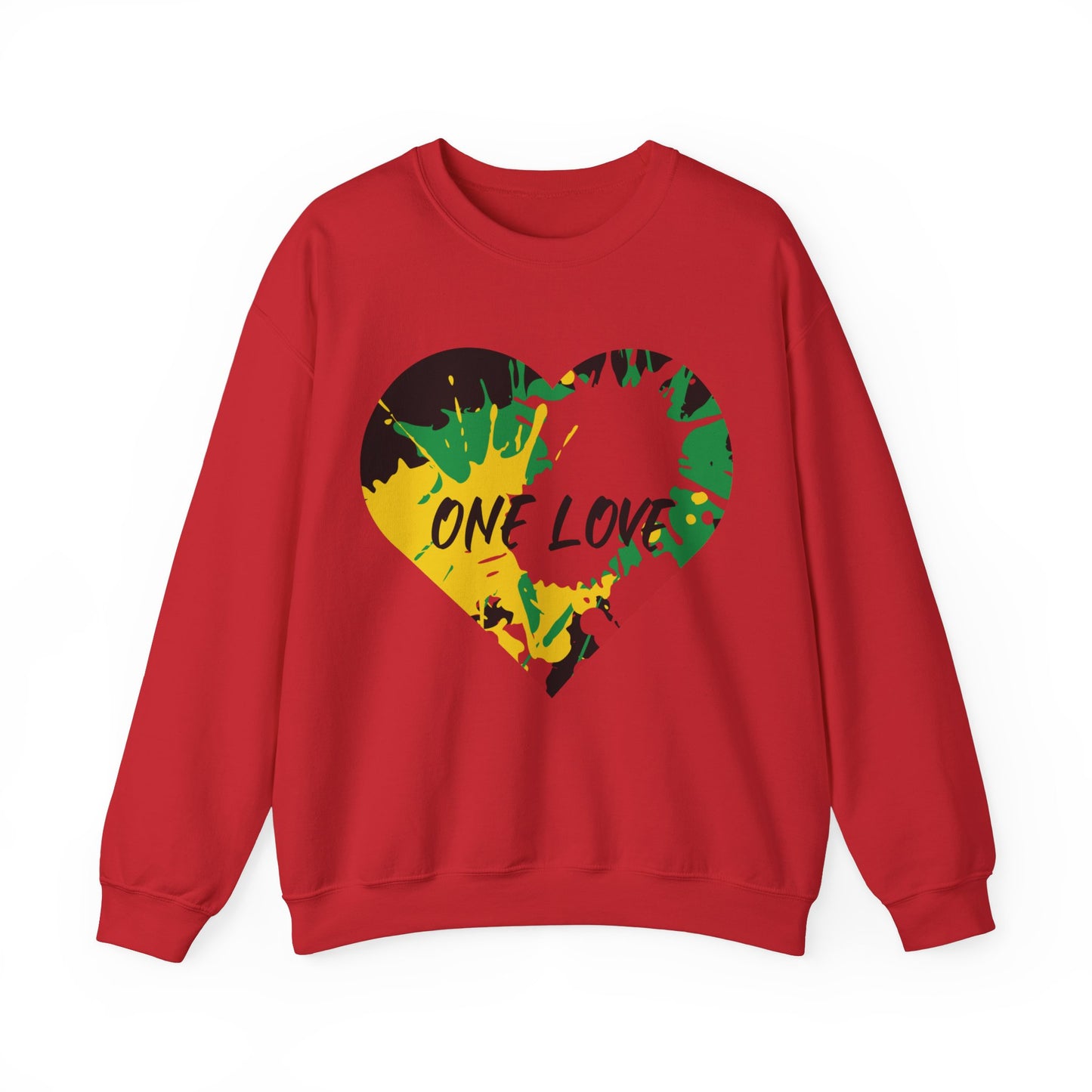ONE LOVE SPLASH ROOTS COLOR HEART DESIGN SWEATSHIRT GIFT