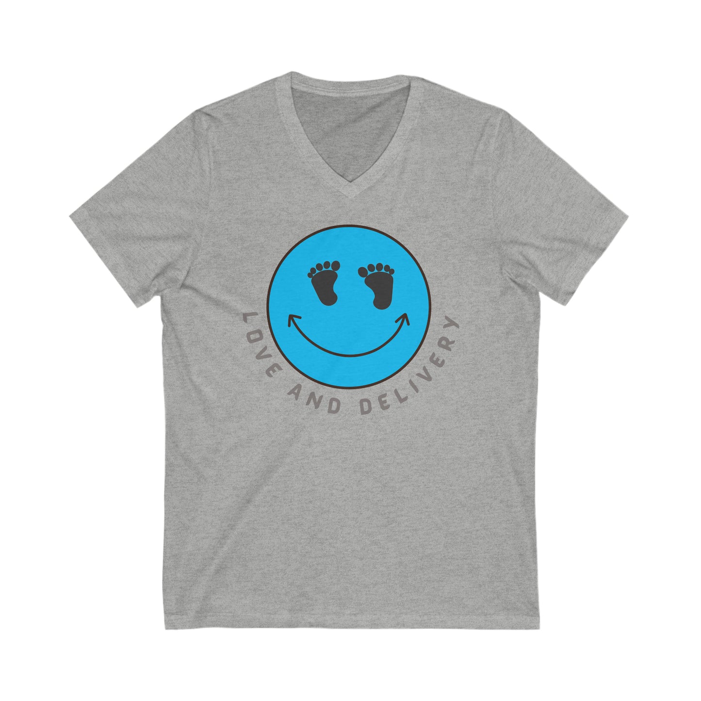 UNISEX V NECK LOVE AND DELIVERY T SHIRT GIFT FOR L & D NURSE