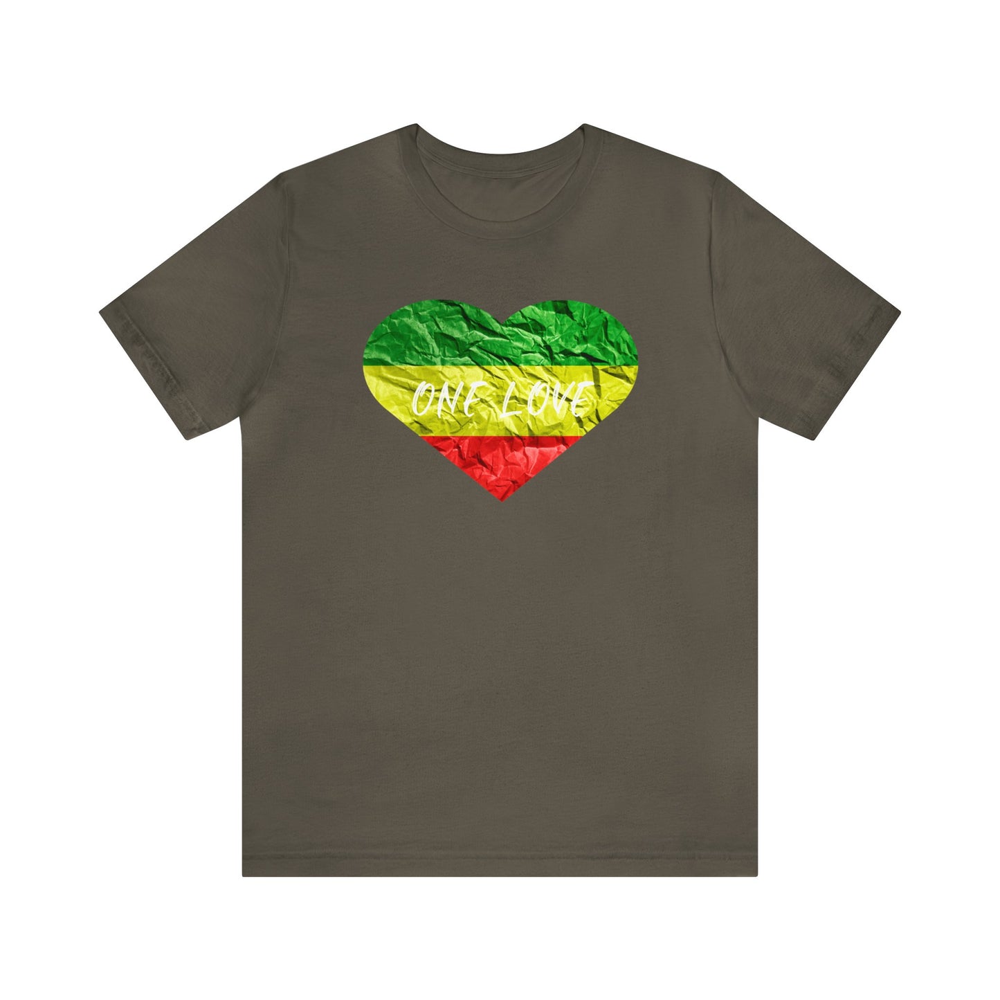 ONE LOVE ROOTS COLOR HEART DESIGN CREWNECK UNISEX T SHIRT GIFT