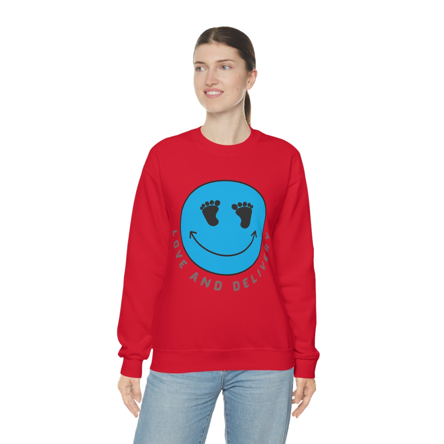UNISEX LOVE AND DELIVERY CREWNECK SWEATSHIRT GIFT FOR L AND D NURSES