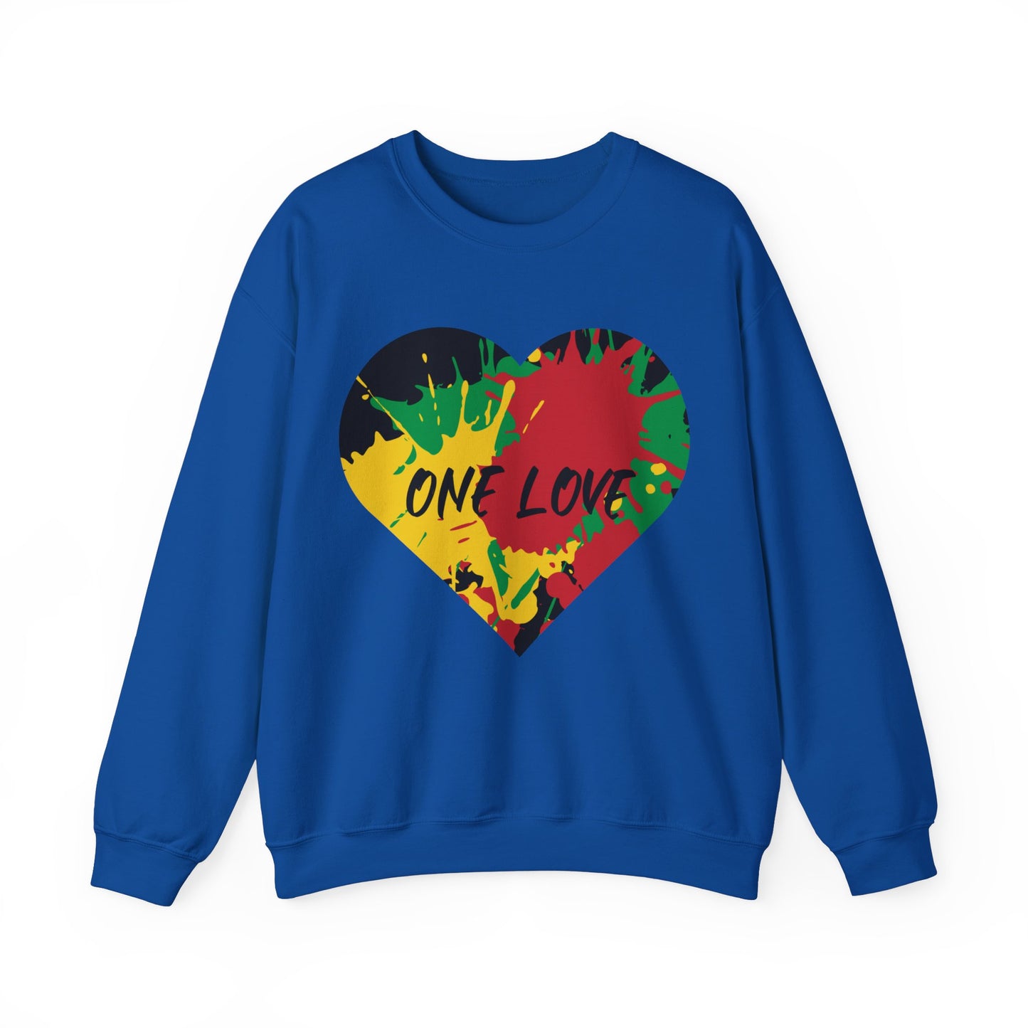 ONE LOVE SPLASH ROOTS COLOR HEART DESIGN SWEATSHIRT GIFT