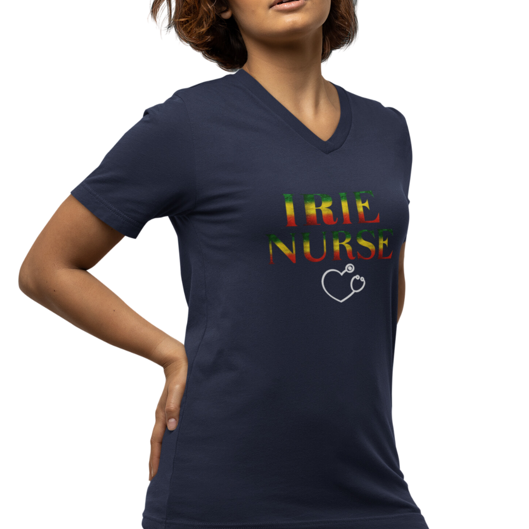 IRIE NURSE V NECK UNISEX T SHIRT GIFT