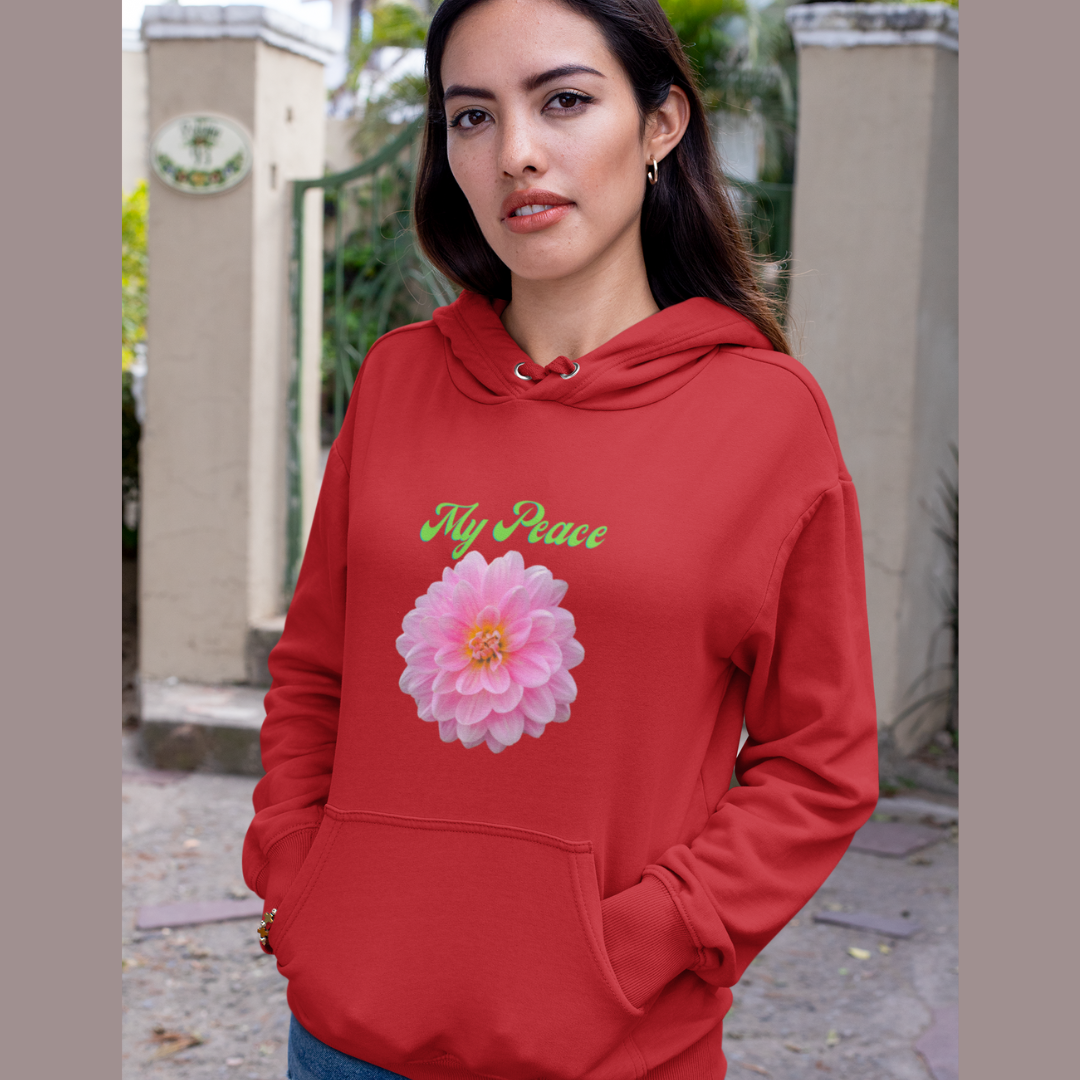 My Peace pink peony unisex hoodie gift