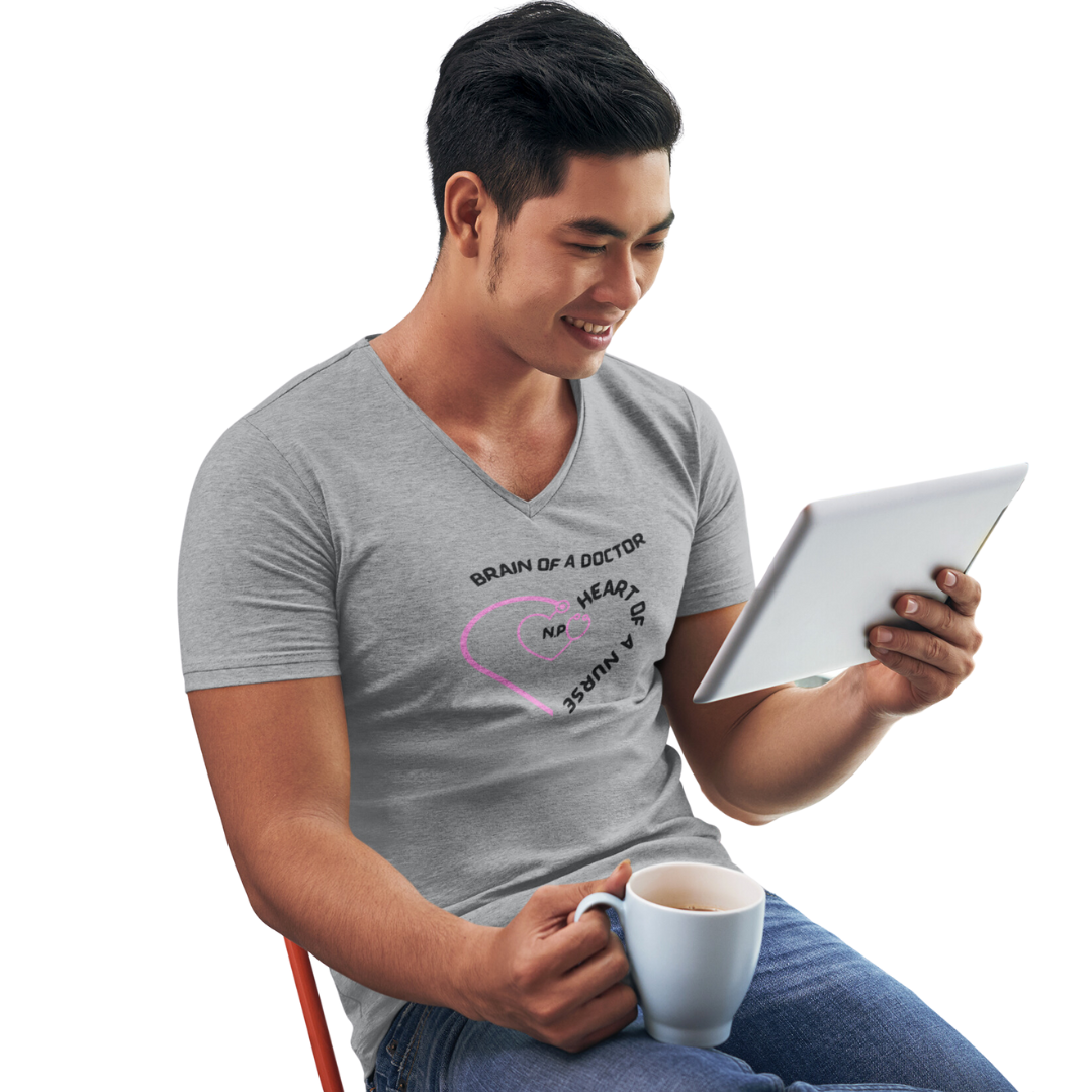 V NECK UNISEX SHORT SLEEVE NURSE T SHIRT GIFT FOR NURSE PRACTITIONER