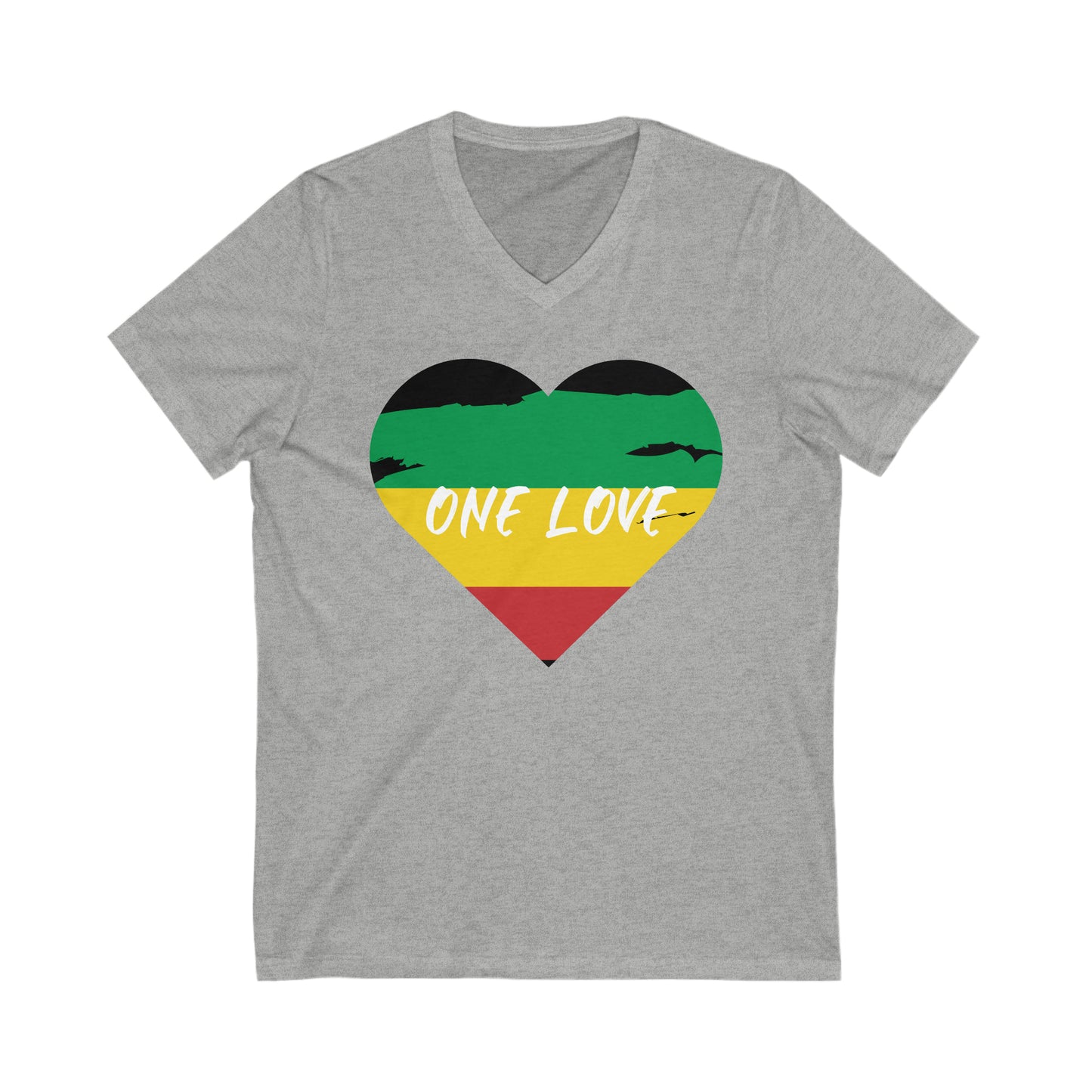 ONE LOVE BLACK HISTORY V NECK TEE SHIRT