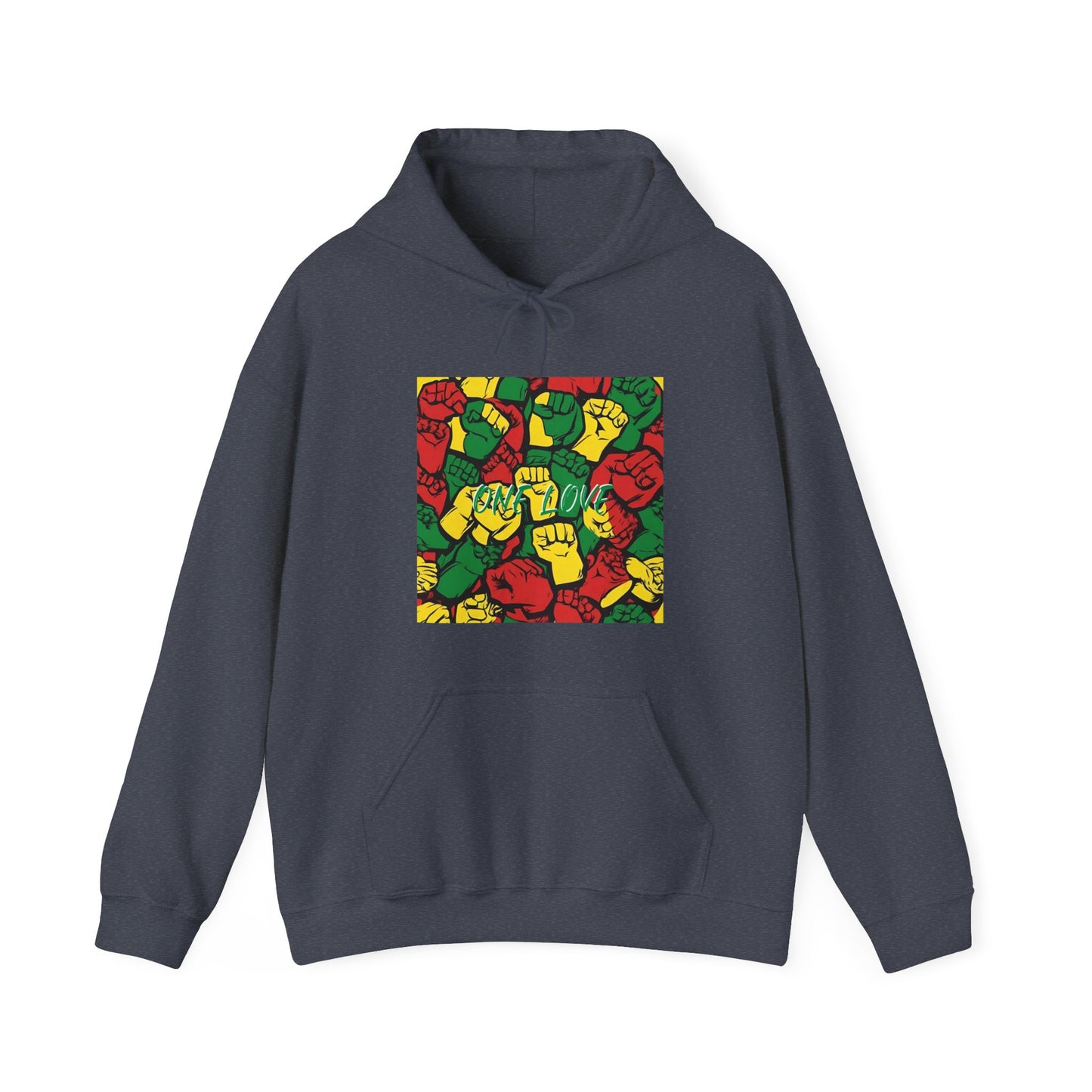 ONE LOVE FIST DESIGN HOODED SWEATSHIRT FOR ROOTS LOVERS