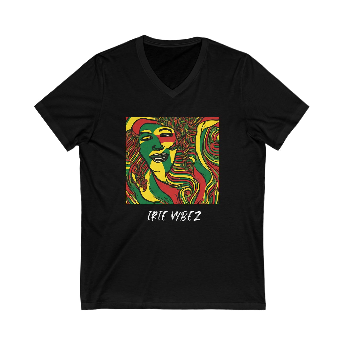 IRIE VYBEZ BLACK ART V NECK T SHIRT GIFT