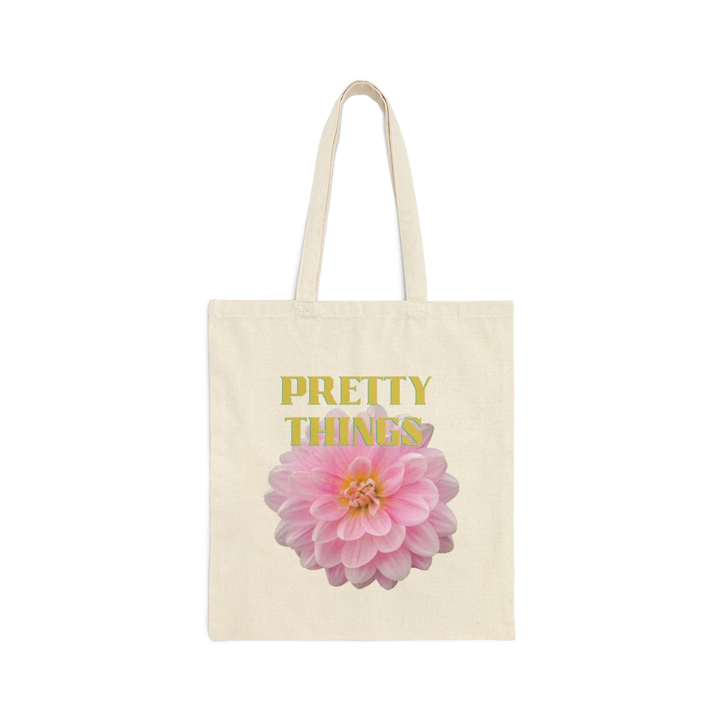 Pink Peony Design Cotton Canvas statement Tote Bag