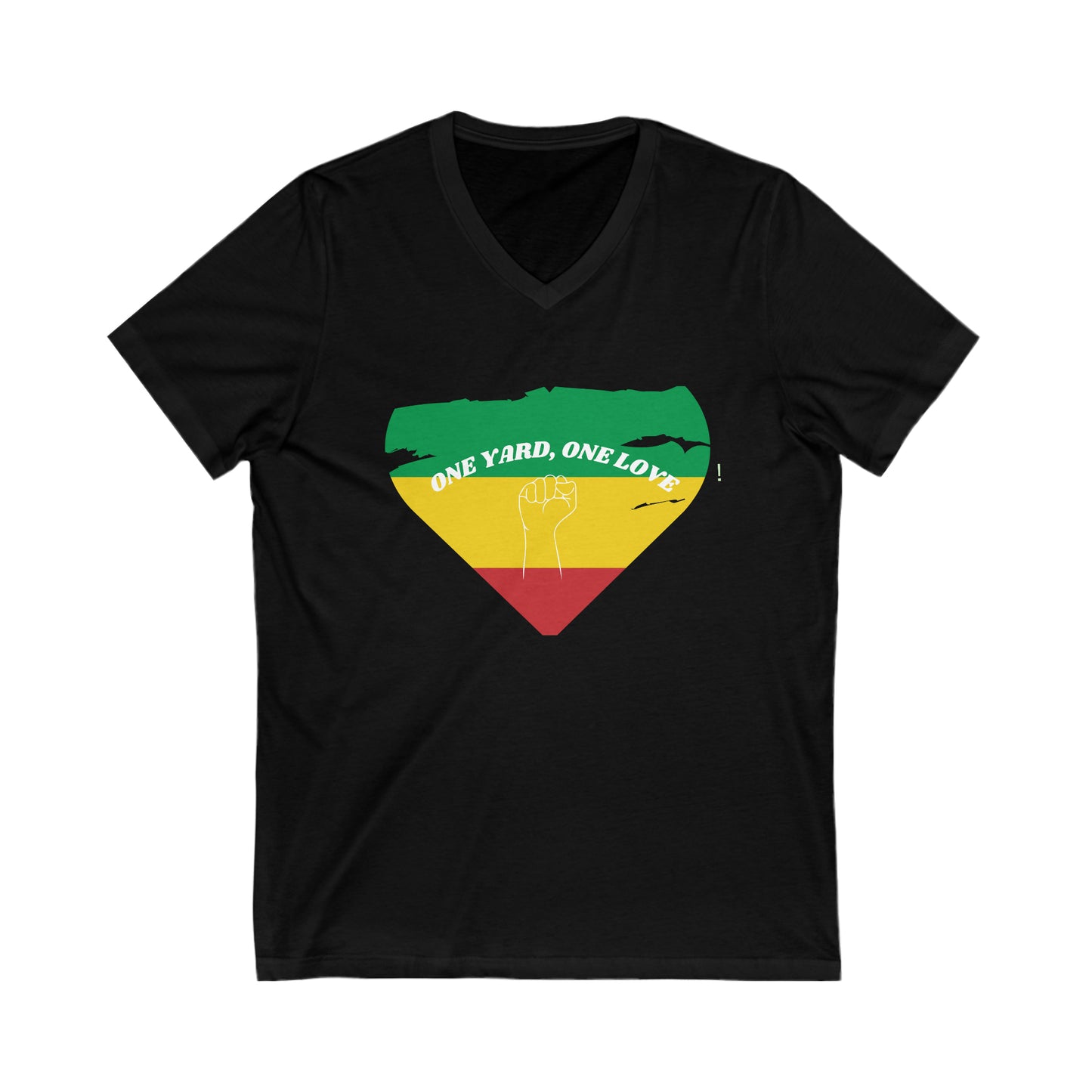 ONE YARD ONE LOVE UNITY MESSAGE V NECK T SHIRT