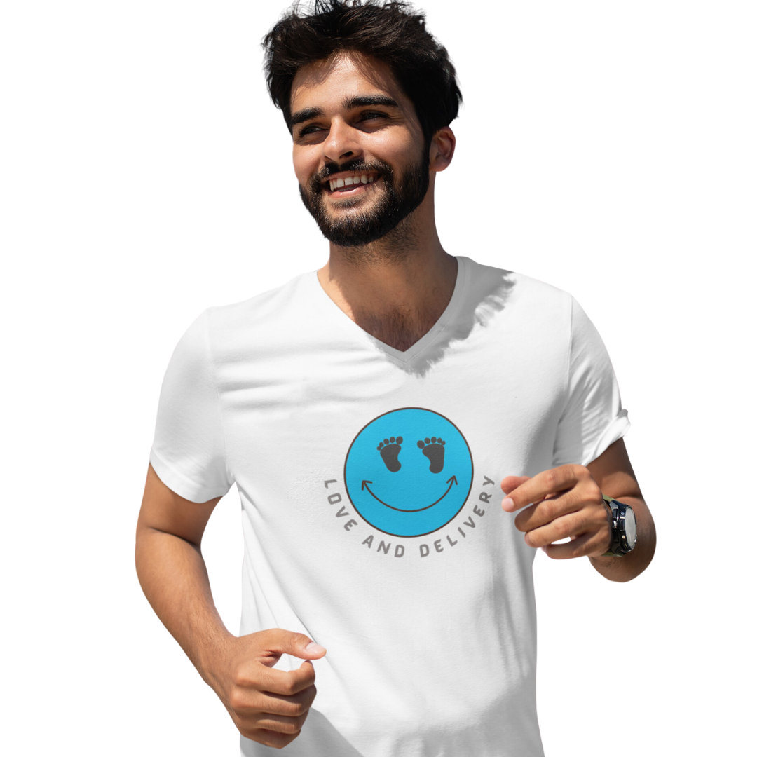 UNISEX V NECK LOVE AND DELIVERY T SHIRT GIFT FOR L & D NURSE