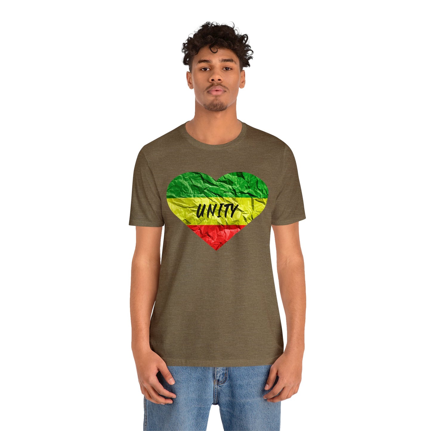 UNITY GRAPHIC HEART DESIGN UNISEX CREWNECK T SHIRT GIFT