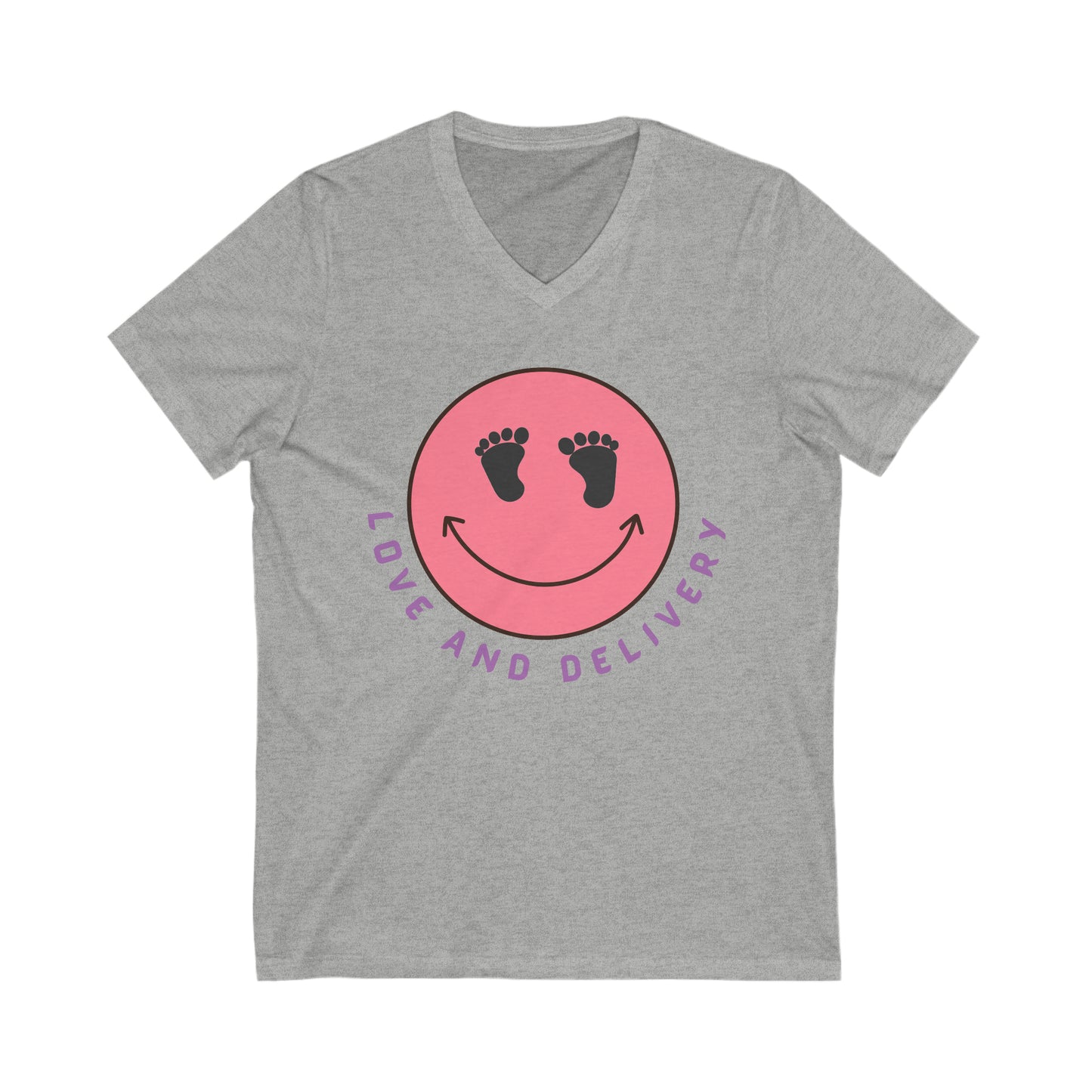 LABOR AND DELIVERY THEMED V NECK T SHIRT GIFT FOR L AND D NURSES