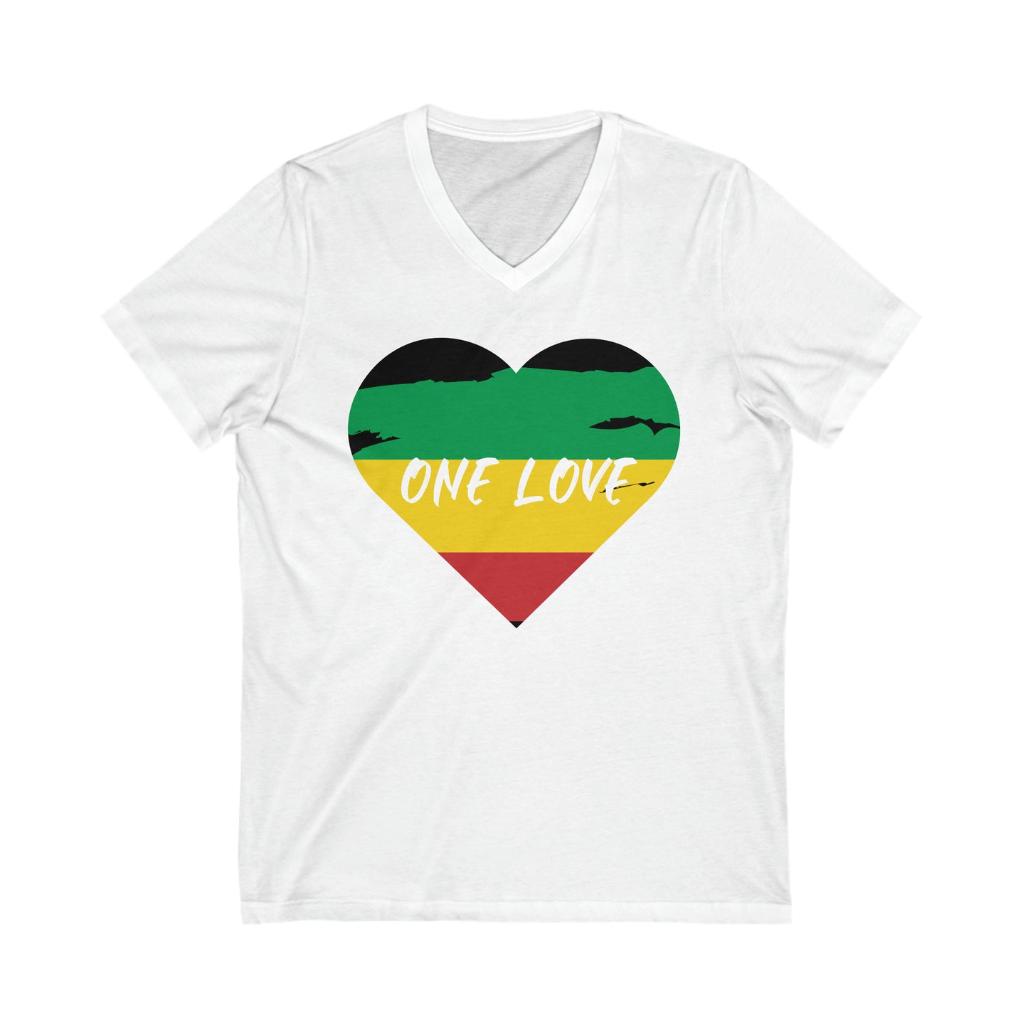 ONE LOVE BLACK HISTORY V NECK TEE SHIRT