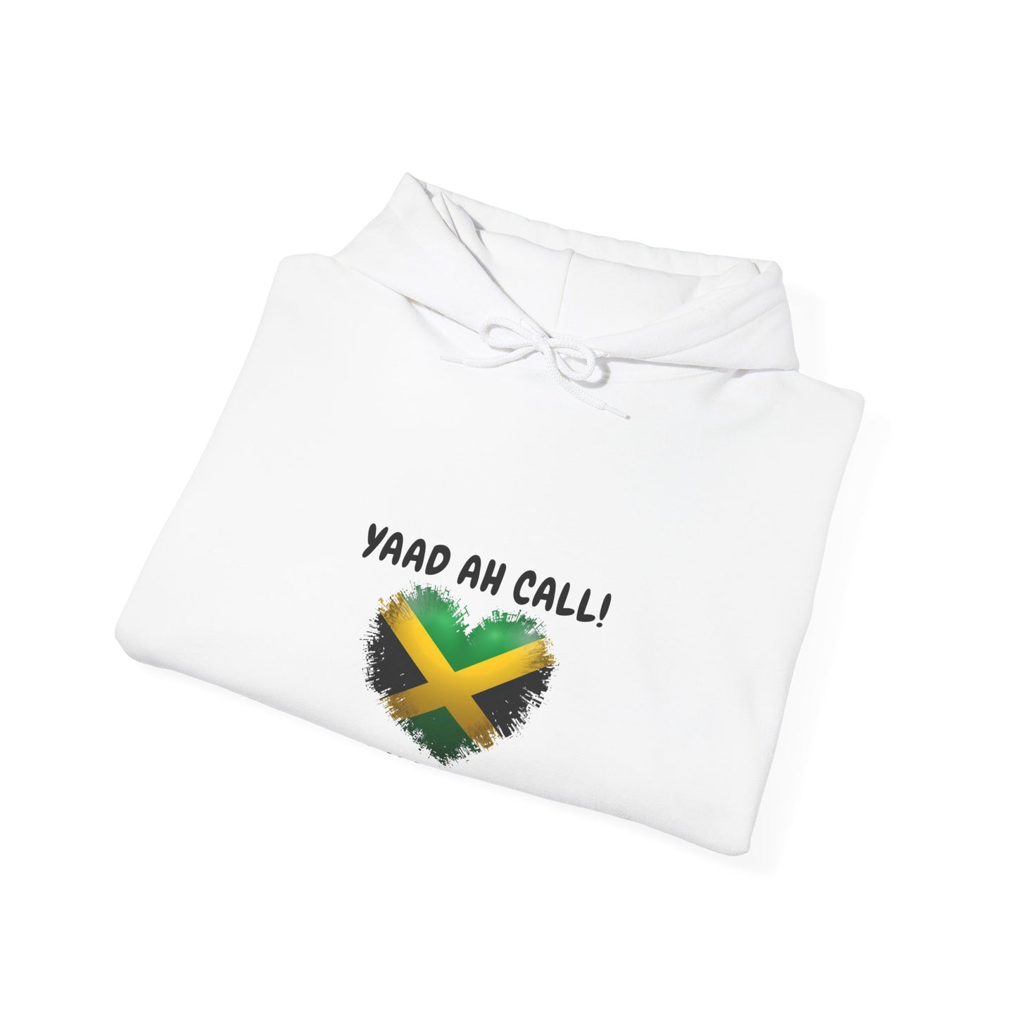 Yaad Ah Call! Mi Haffi Guh! Jamaican Heart Flag Pullover Hoodie