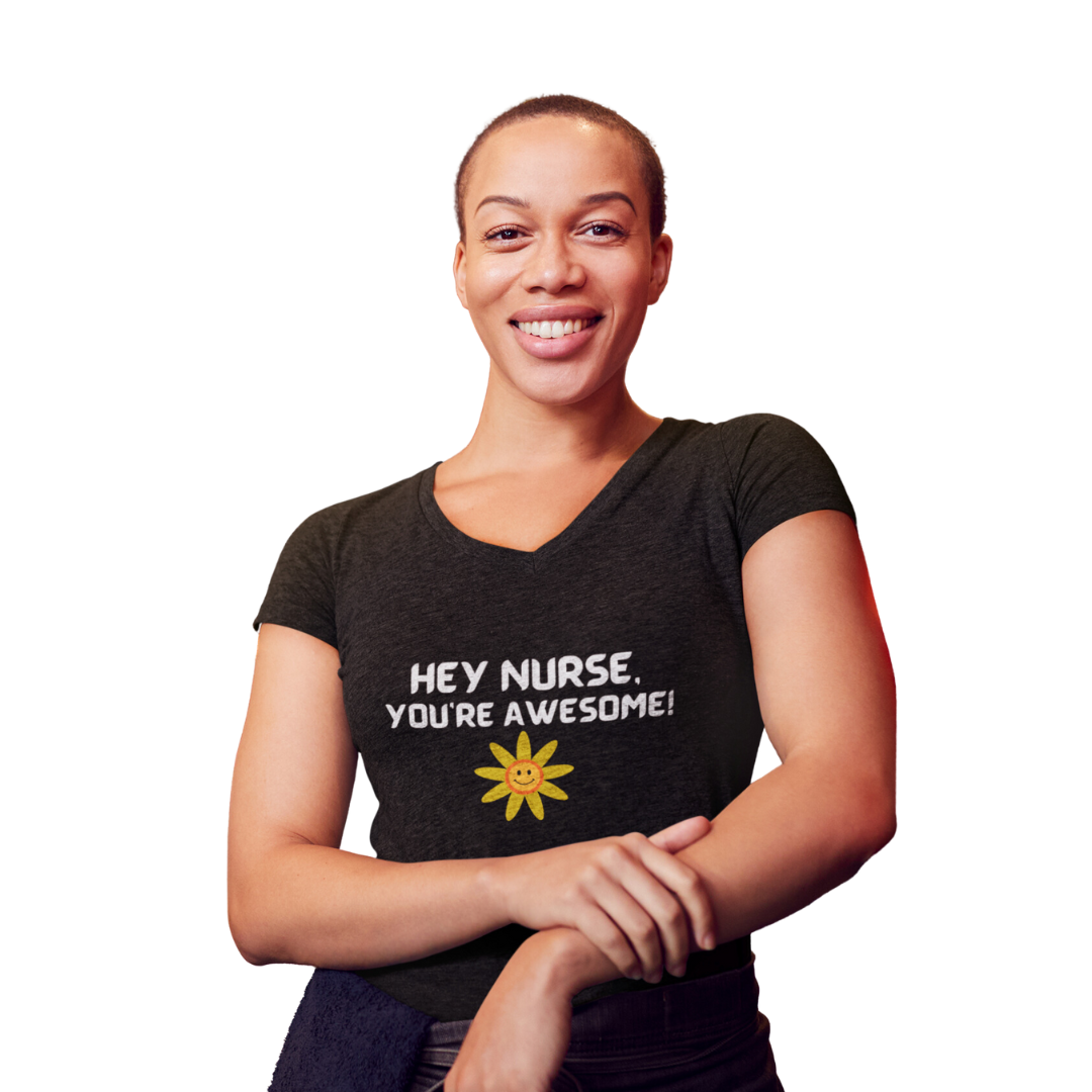 AWESOME NURSE UNISEX V NECK TEE SHIRT GIFT