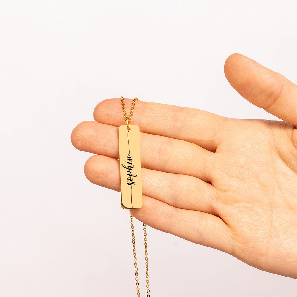 CUSTOM ENGRAVABLE NAME PENDANT NECKLACE