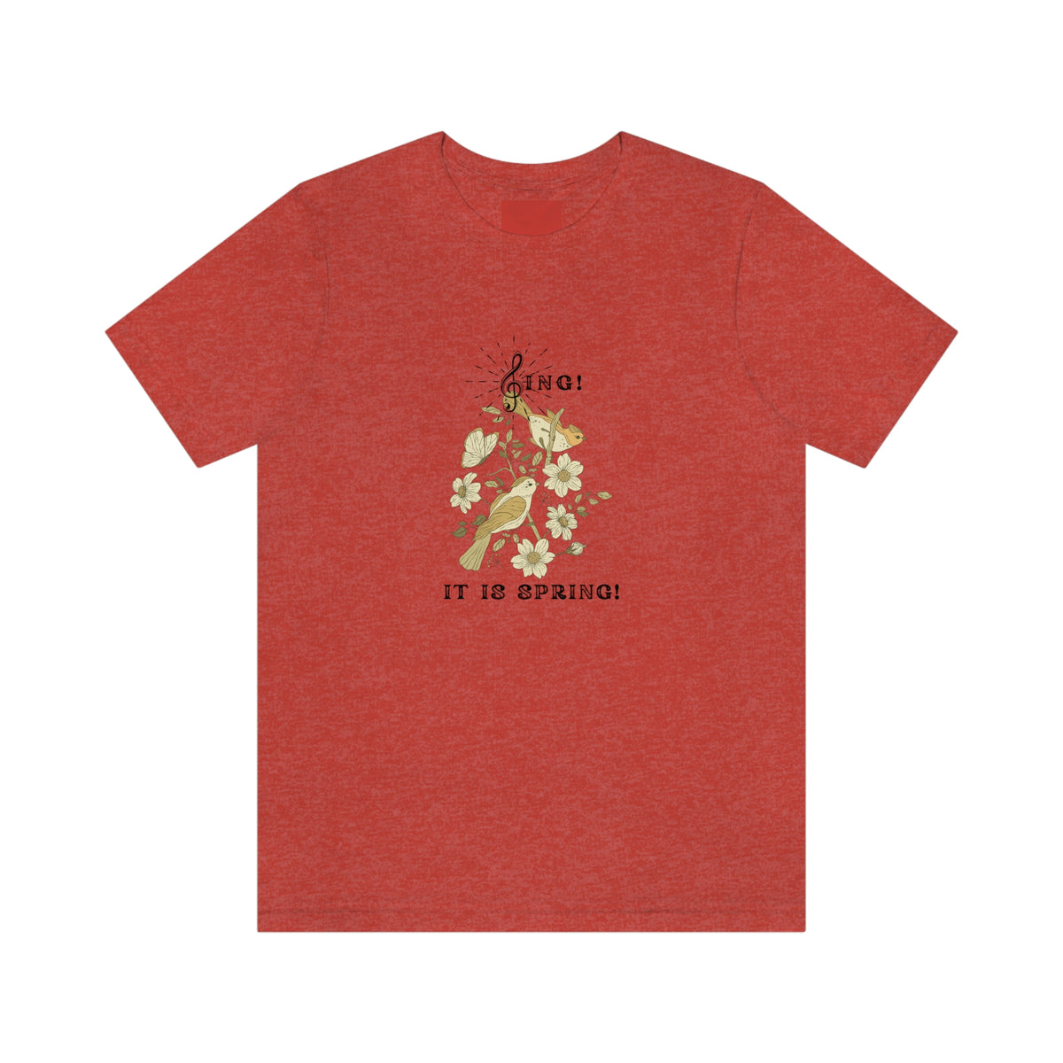 SING IT IS SPRING UNISEX CREW NECK T SHIRT GIFT WITH BLACK FONT