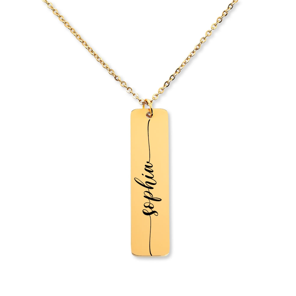 CUSTOM ENGRAVABLE NAME PENDANT NECKLACE