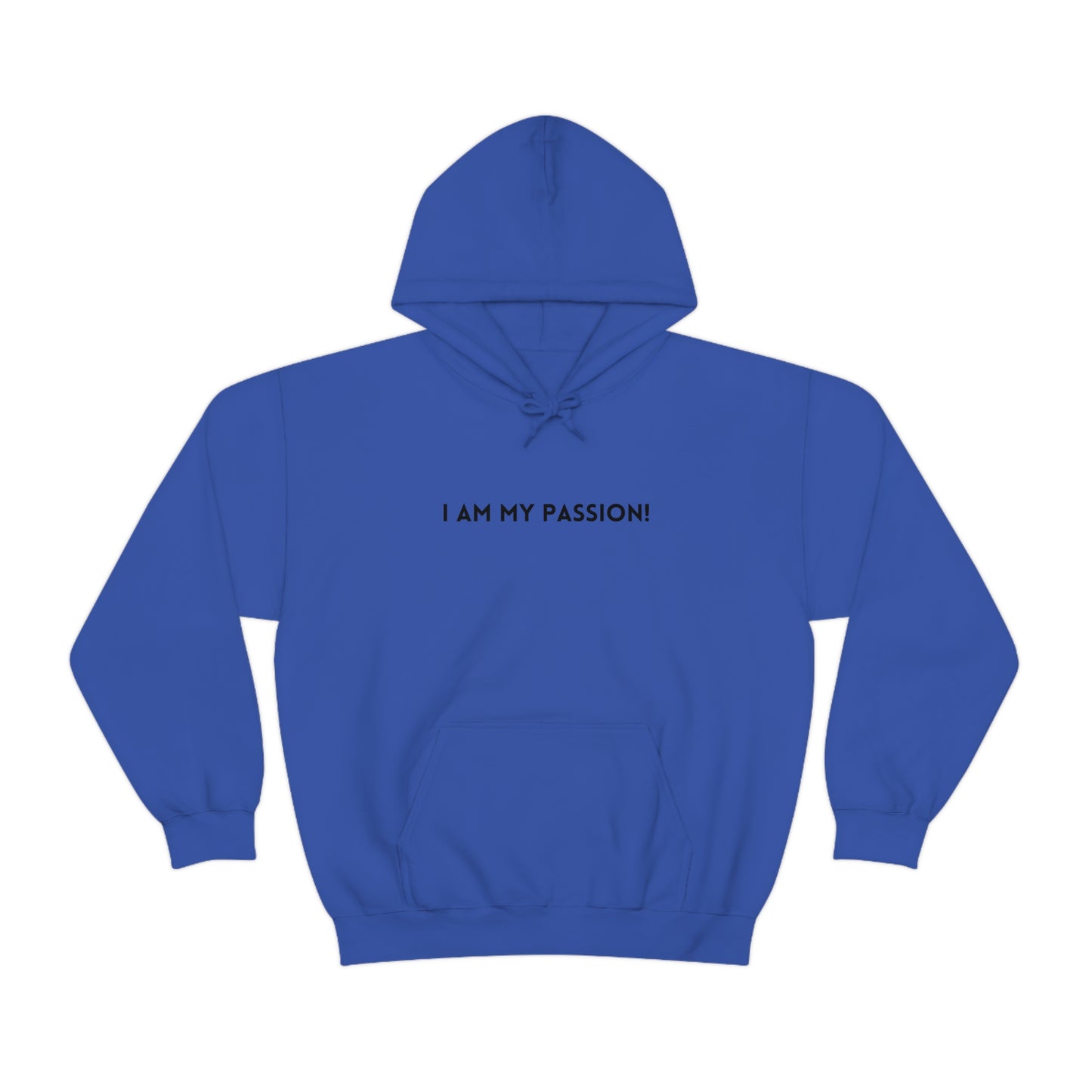 I am my passion unisex hooded sweatshirt gift, inspirational words hoodie gift, hoodie gift for friends or family( Black Font)