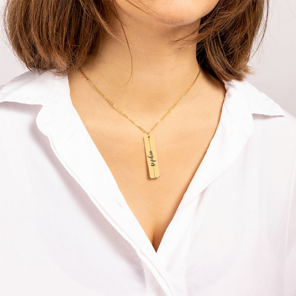 CUSTOM ENGRAVABLE NAME PENDANT NECKLACE