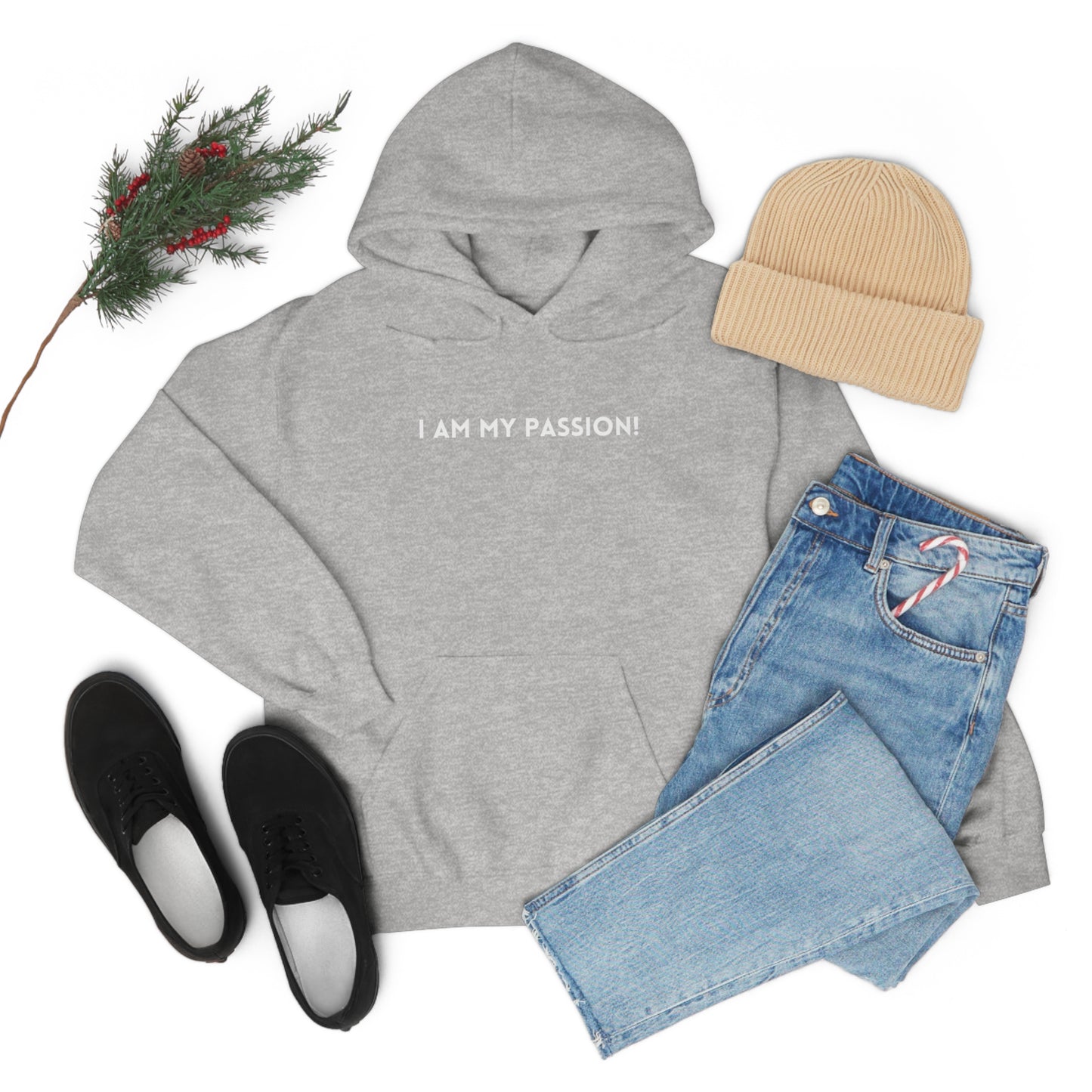 I am my passion unisex hooded sweatshirt gift, inspirational words hoodie gift, hoodie gift for friends or family