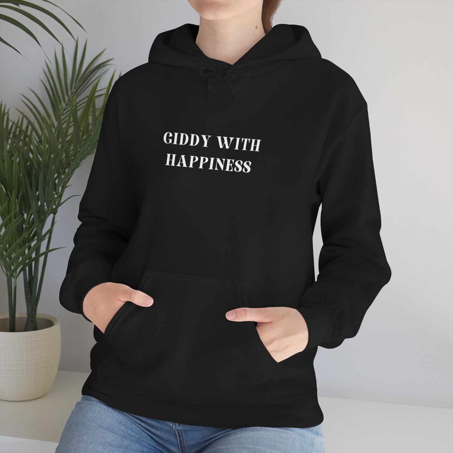 Giddy with happiness unisex Heavy Blend Hooded Sweatshirt gift , inspirational words hoodies, sweatshirts that celebrate happy emotions