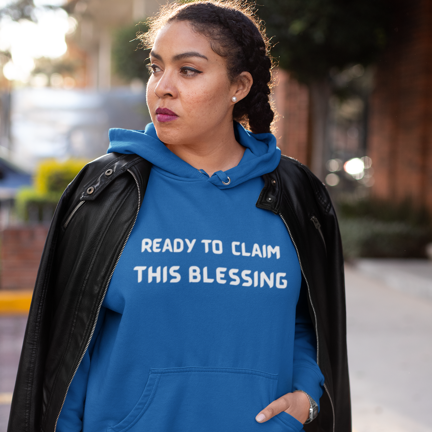 READY TO CLAIM THIS BLESSING UNISEX HOODED SWEATSHIRT WITH INSPIRATIONAL WORDS