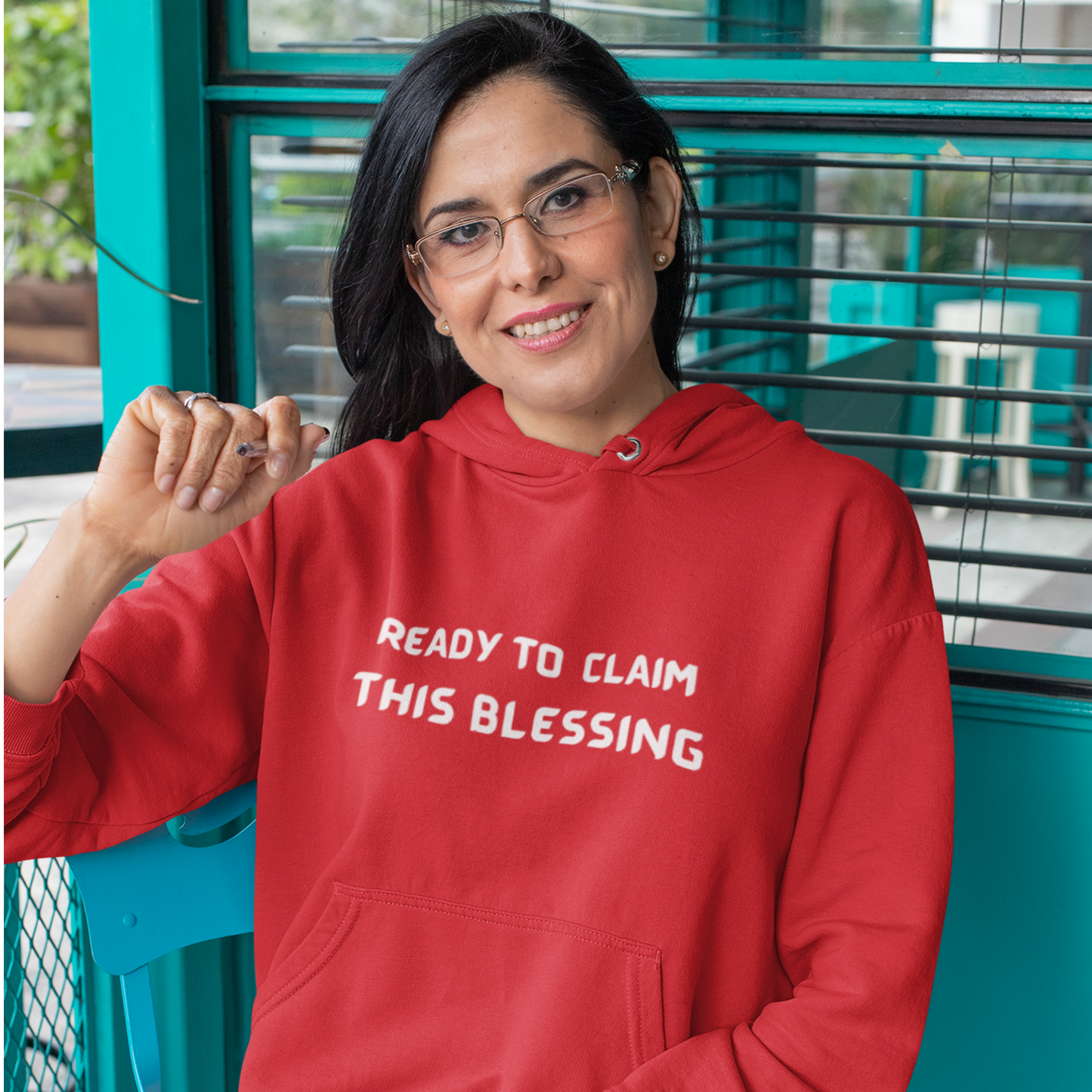 READY TO CLAIM THIS BLESSING UNISEX HOODED SWEATSHIRT WITH INSPIRATIONAL WORDS