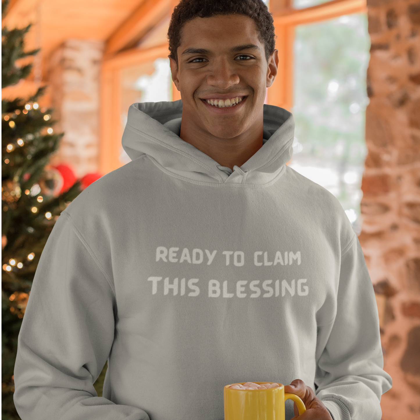READY TO CLAIM THIS BLESSING UNISEX HOODED SWEATSHIRT WITH INSPIRATIONAL WORDS