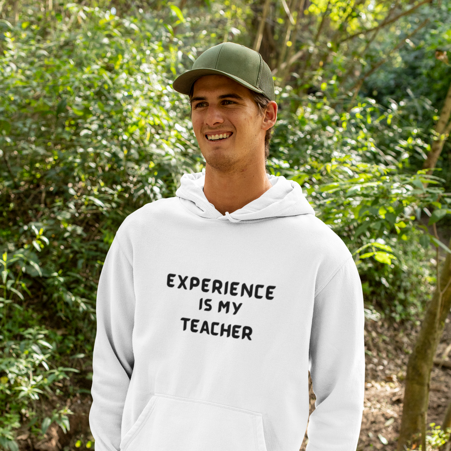EXPERIENCE IS MY TEACHER UNISEX HOODED SWEATSHIRT GIFT FOR MATURE FRIEND GIFT HOODIE FOR SUCCESSFUL FRIEND INSPIRATIONAL QUOTES HOODIE GIFT
