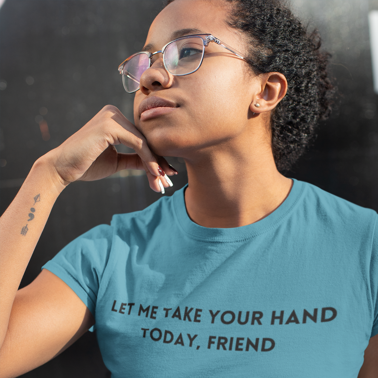 Let me take your hand today friend Inspirational words t shirt t shirt gift for caring friends self affirming words t shirt