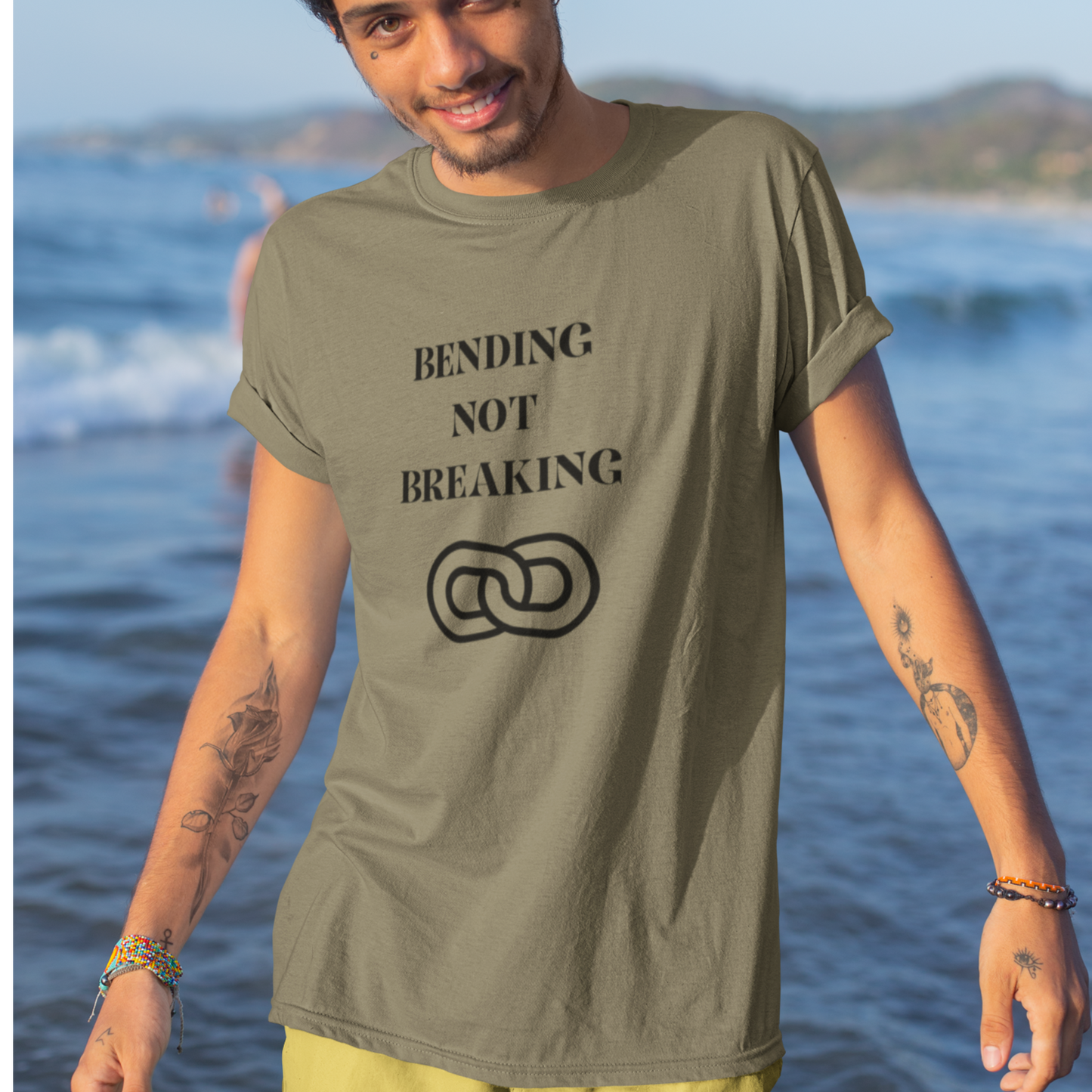 Bending not breaking inspirational words on a t shirt, t shirt that motivates t shirt gifts for friends and family