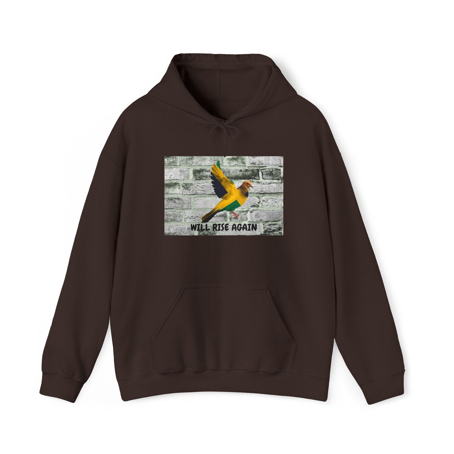 Rise Again Jamaican Flag Bird Graphic Hooded Sweatshirt A