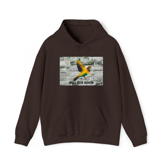 Rise Again Jamaican Flag Bird Graphic Hooded Sweatshirt A