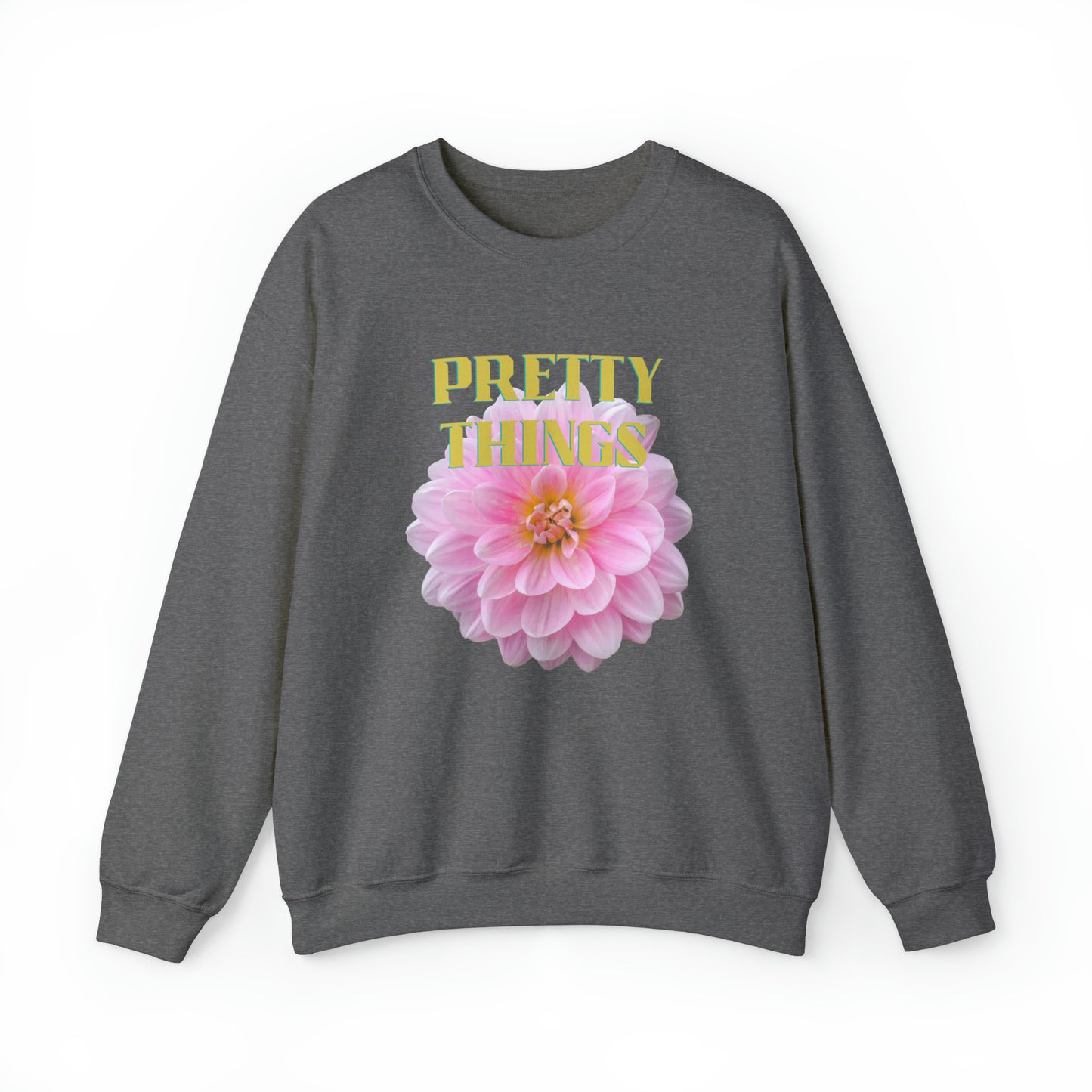 Pretty Things Pink Flower Crewneck Sweathirt Gift