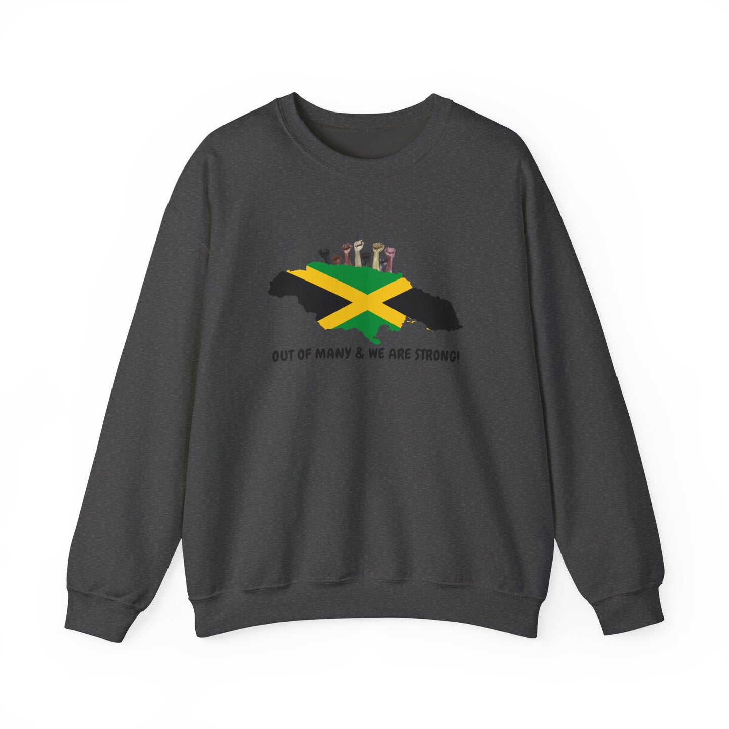 Jamaican Unity Crewneck Sweatshirt — "Out of Many, We Are Strong"
