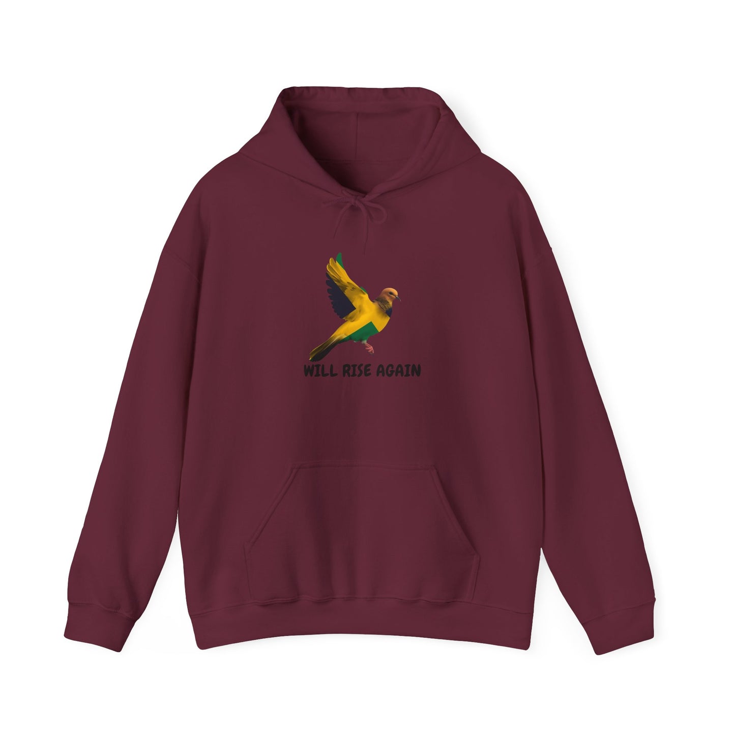 Will Rise Again Bird  Inspirational Flying Bird Graphic Hooded Sweatshirt