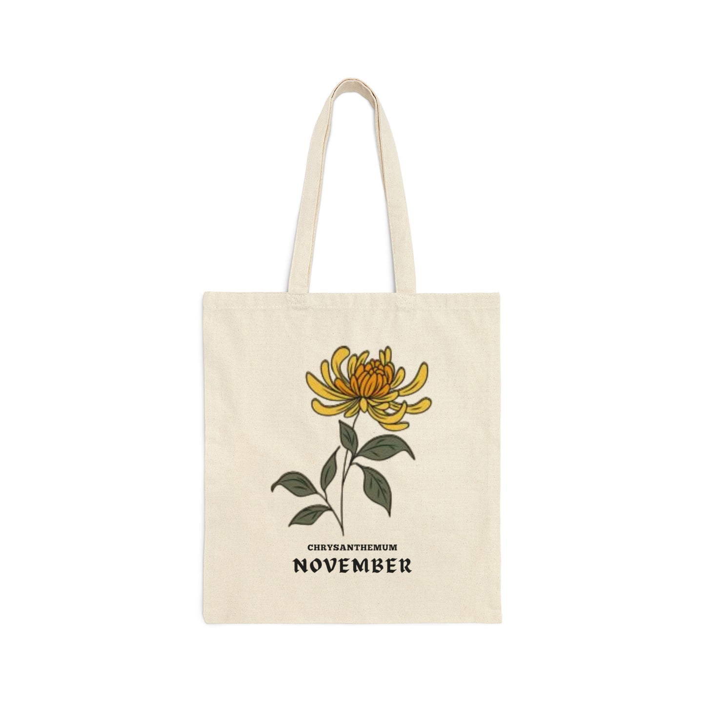 NOVEMBER BIRTH FLOWER MONTH TOTE BAG GIFT (CHRYSANTHEMUM)