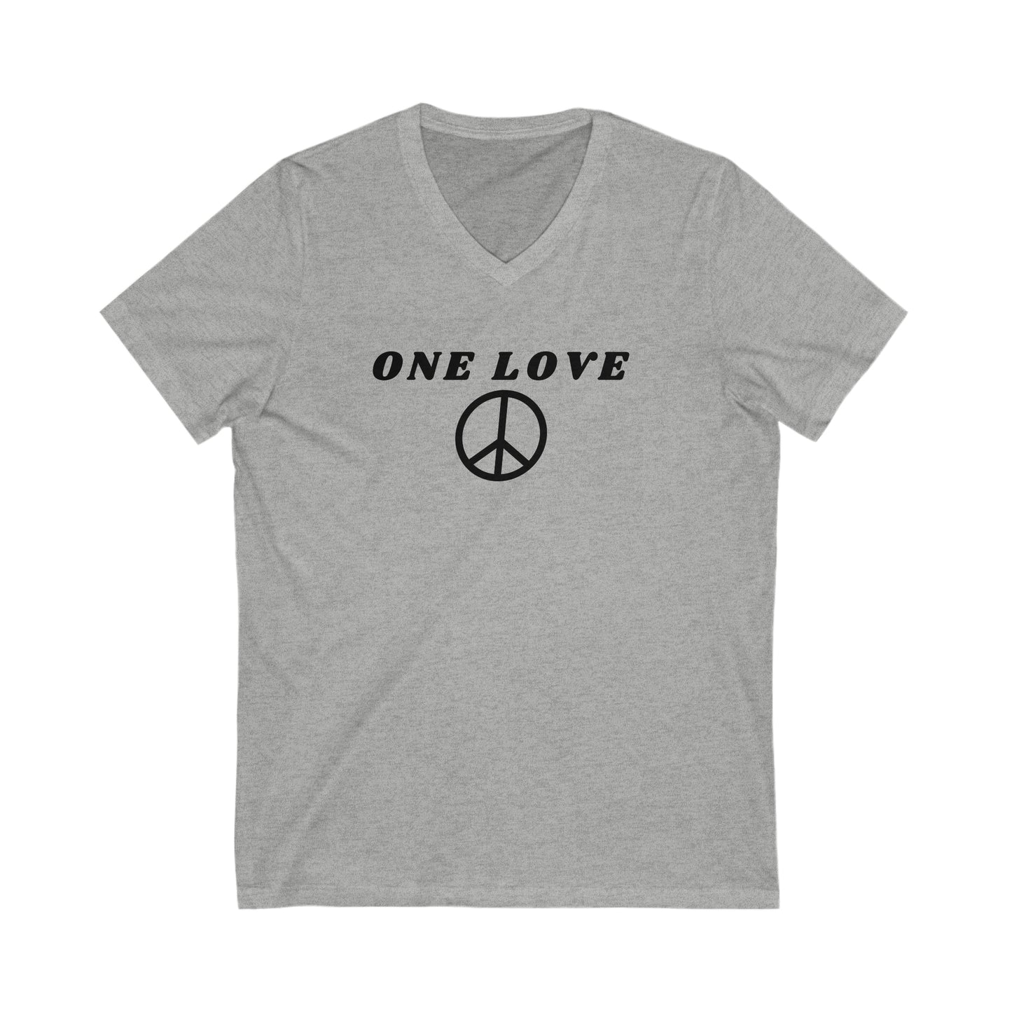 ONE LOVE PEACE STATEMENT V NECK TSHIRT