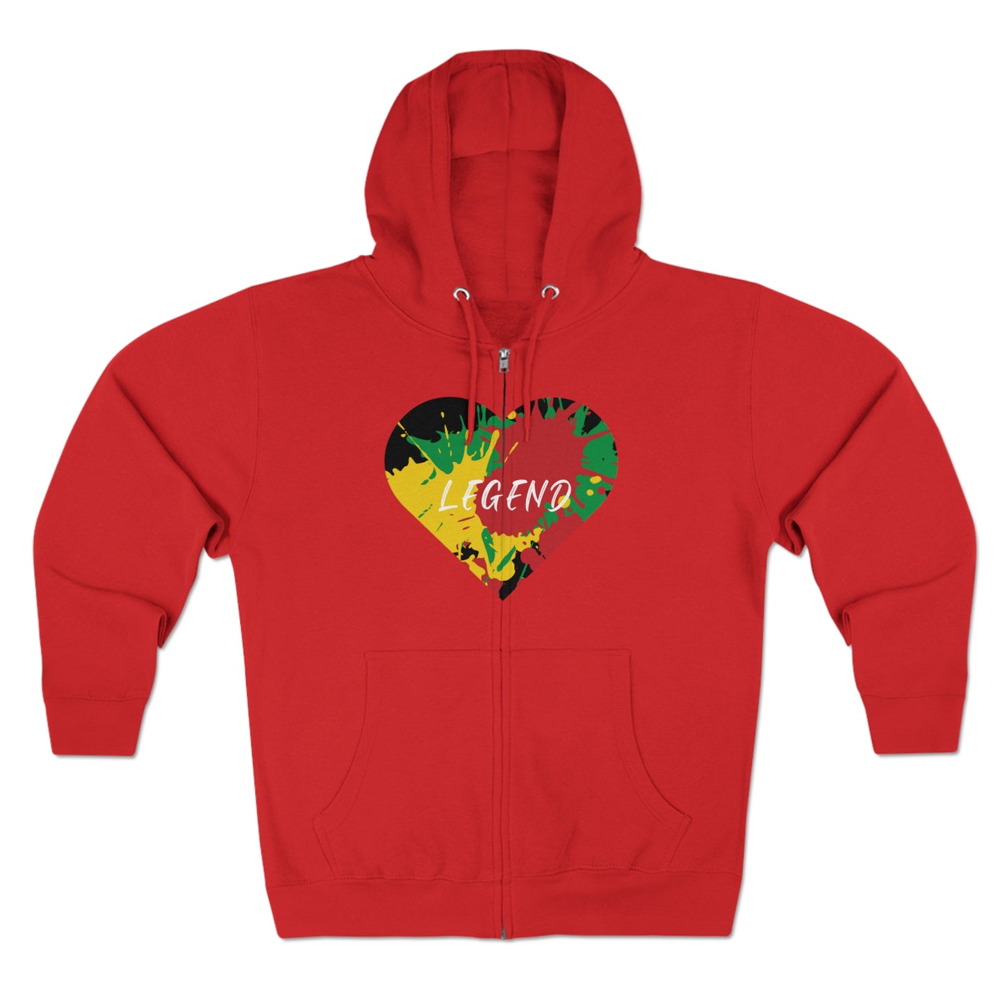 LEGEND SPLASH ART HEART DESIGN ZIP UP HOODIE