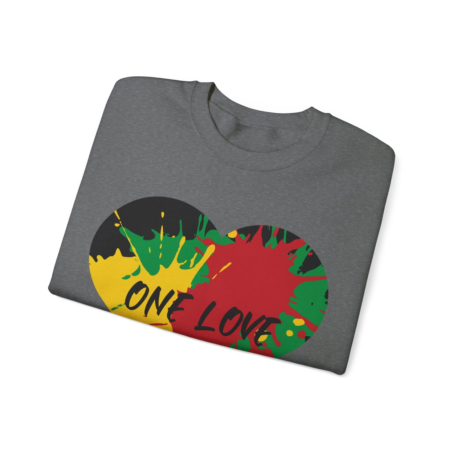 ONE LOVE SPLASH  ROOTS COLOR HEART DESIGN SWEATSHIRT GIFT